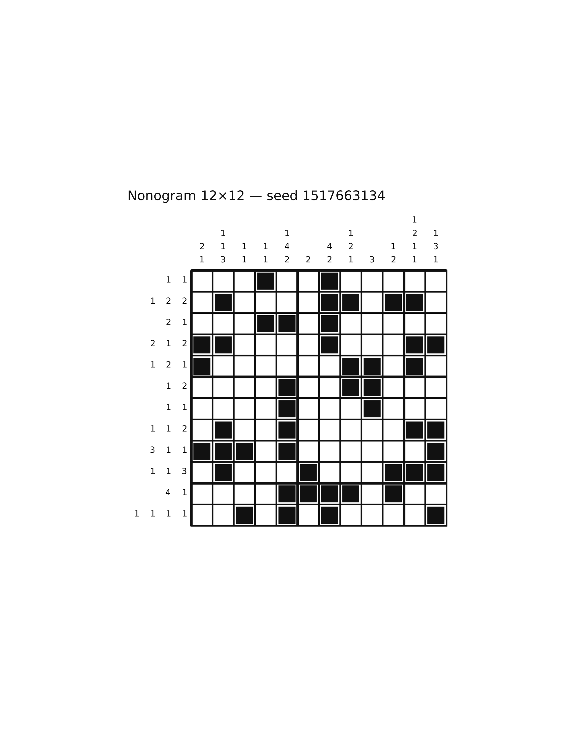 Nonogram 12×12 #10 — solution