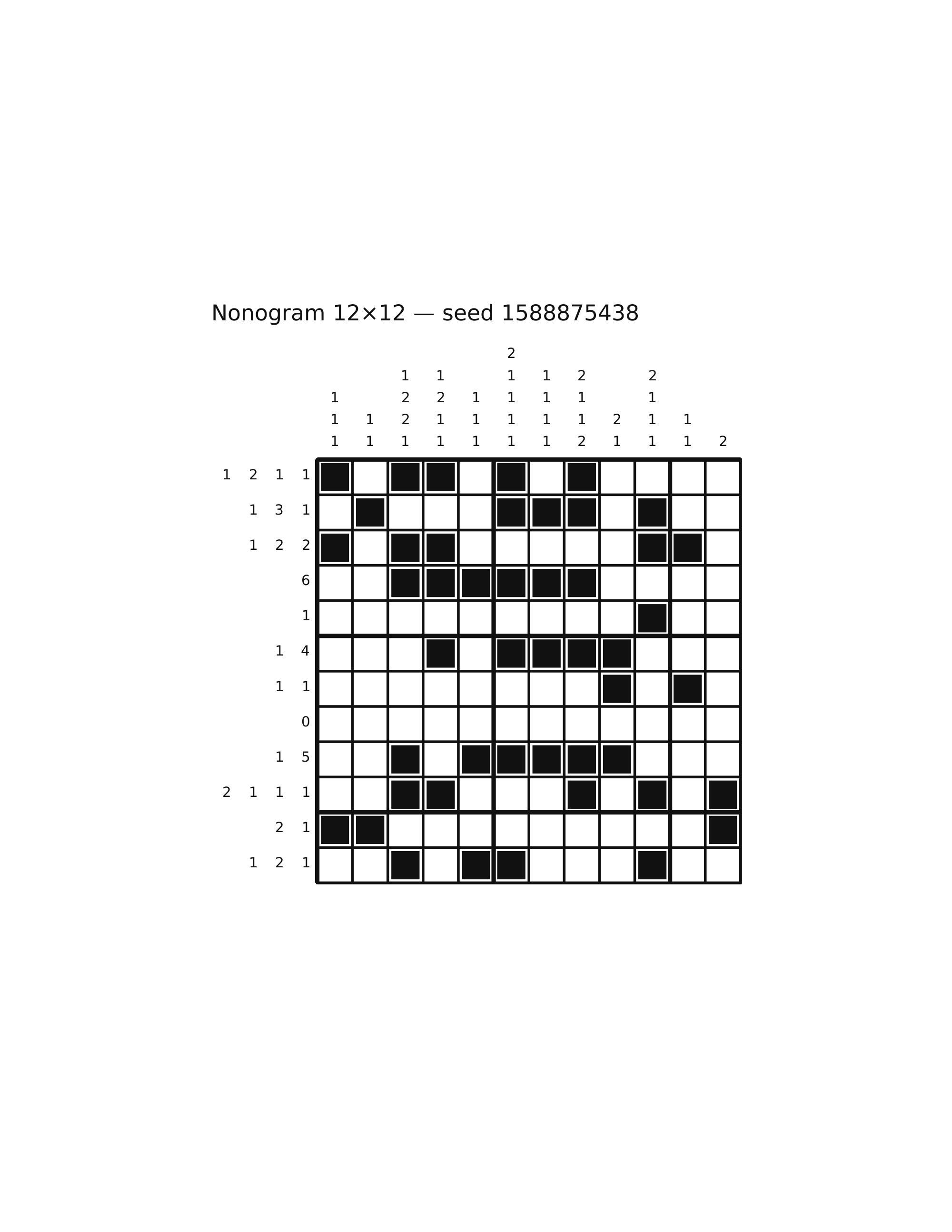 Nonogram 12×12 #19 — solution