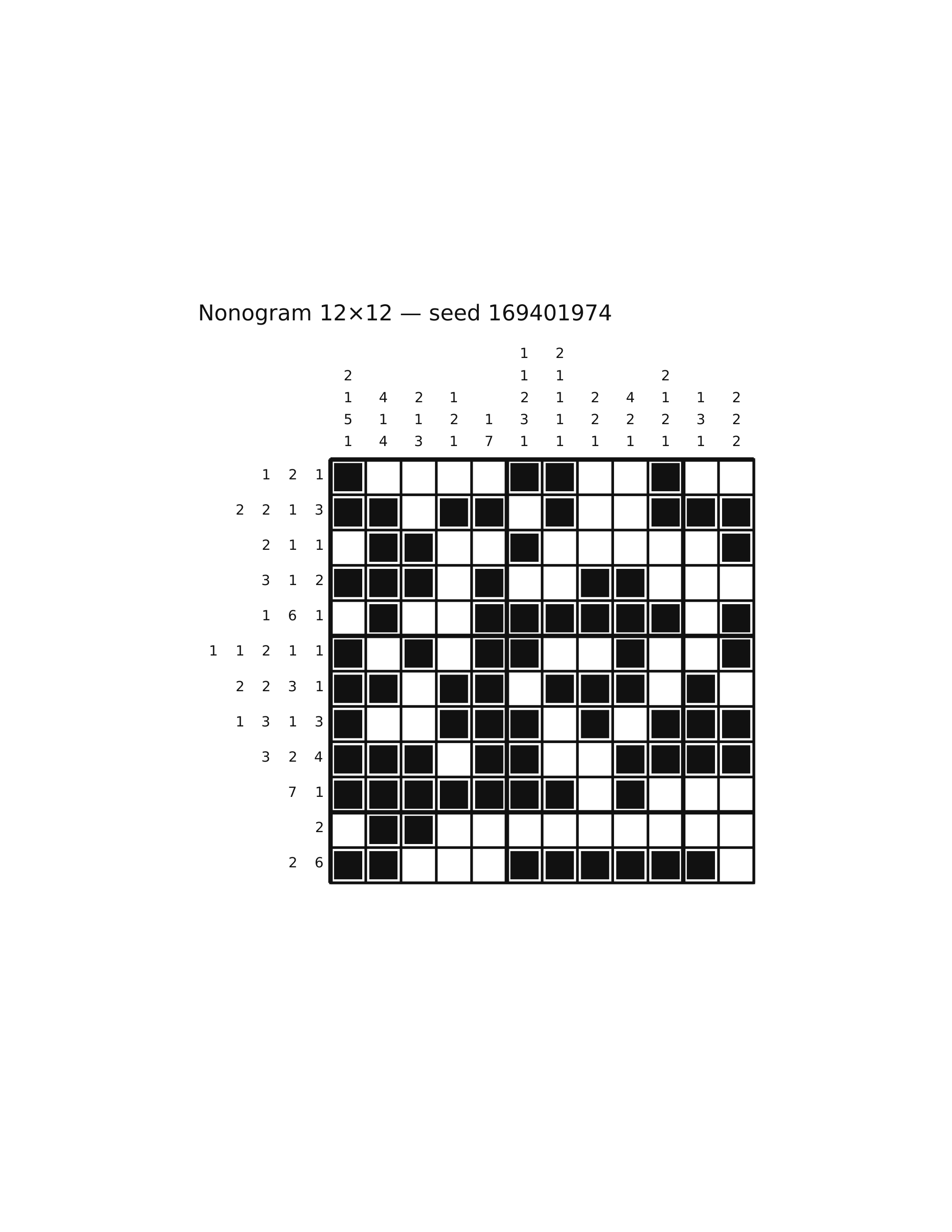 Nonogram 12×12 #55 — solution