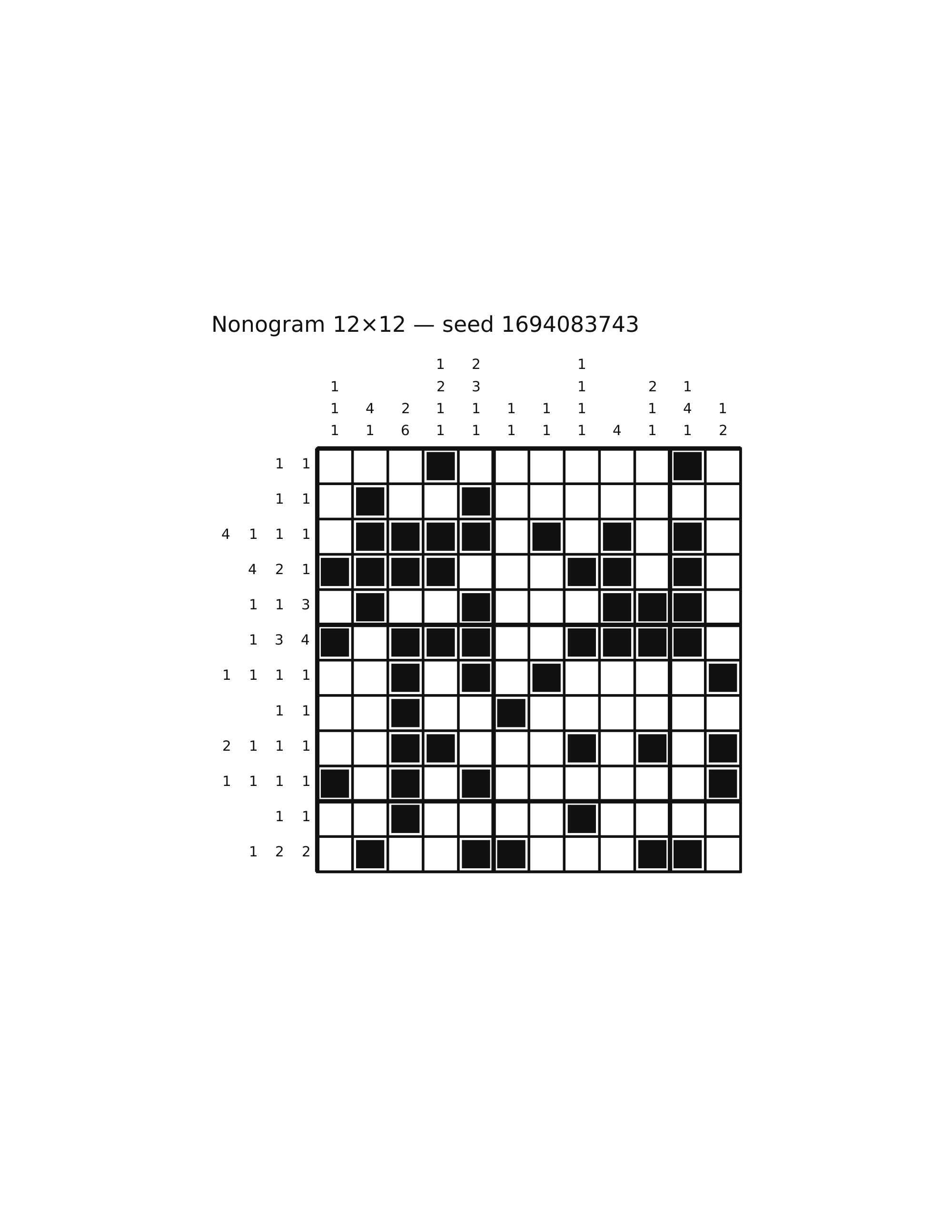 Nonogram 12×12 #57 — solution