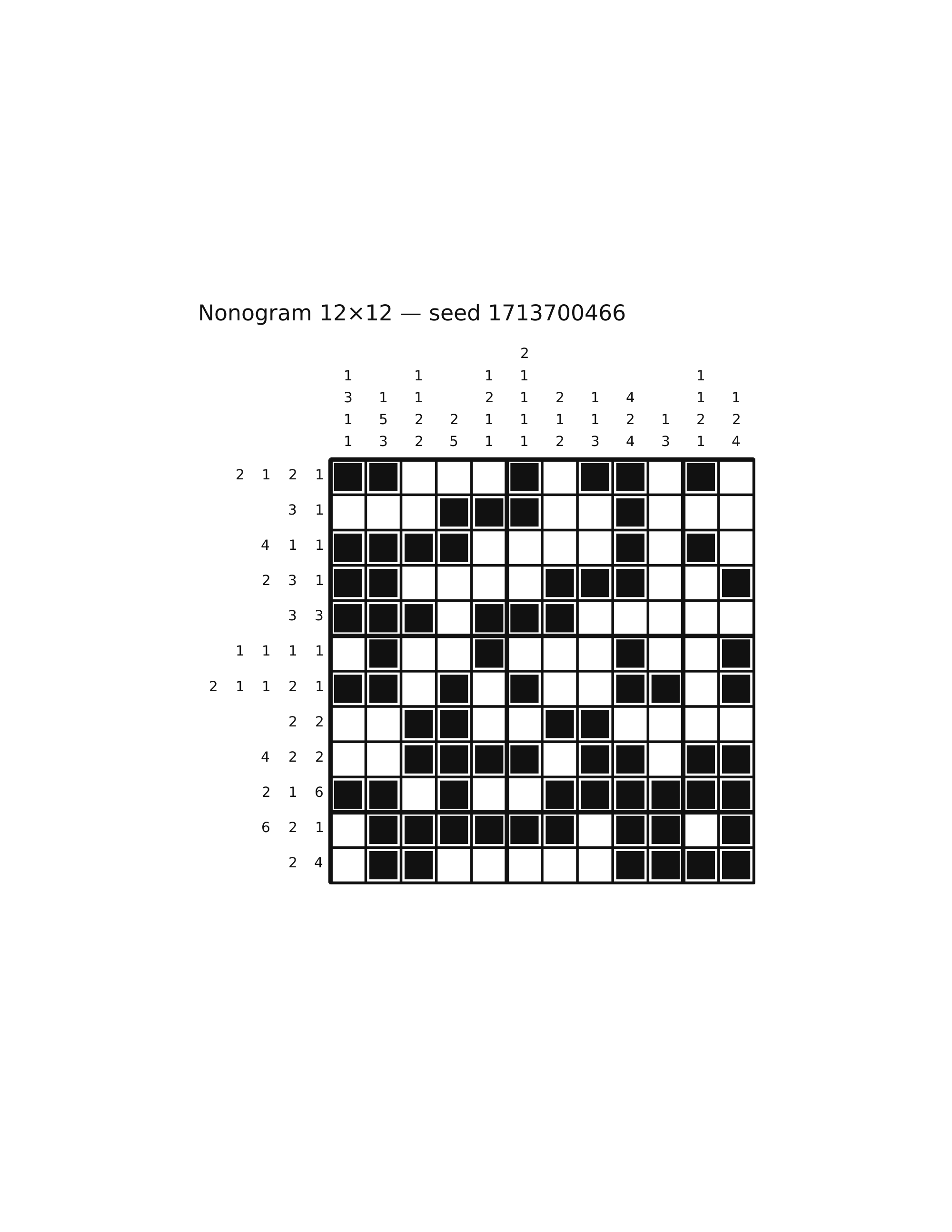Nonogram 12×12 #60 — solution