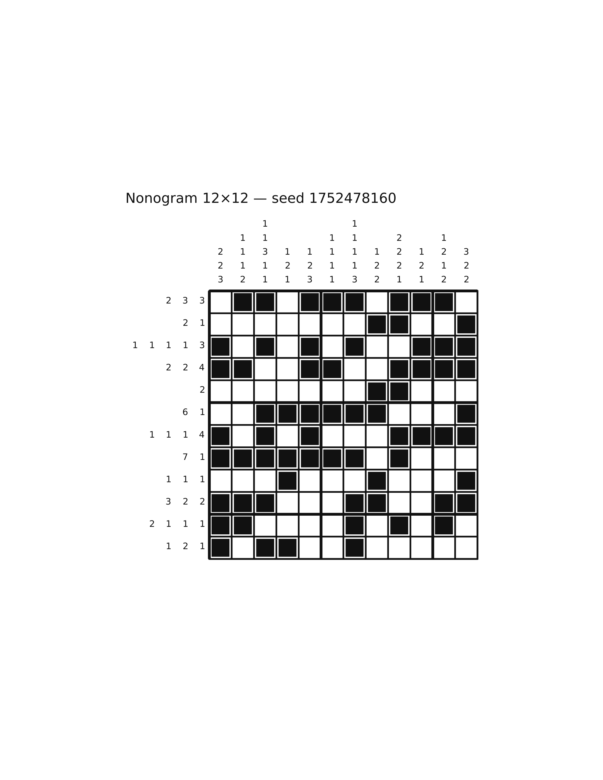Nonogram 12×12 #45 — solution