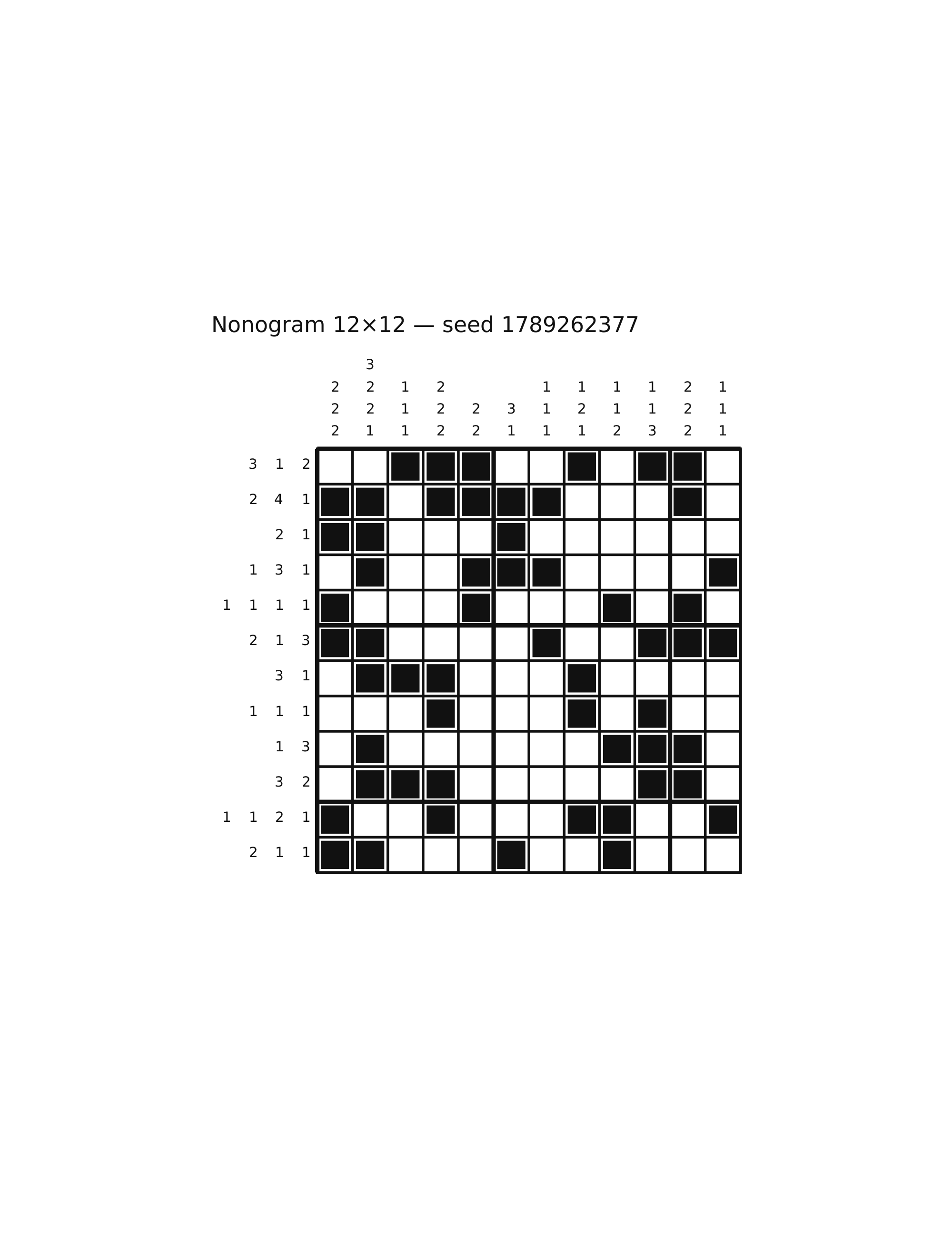 Nonogram 12×12 #6 — solution