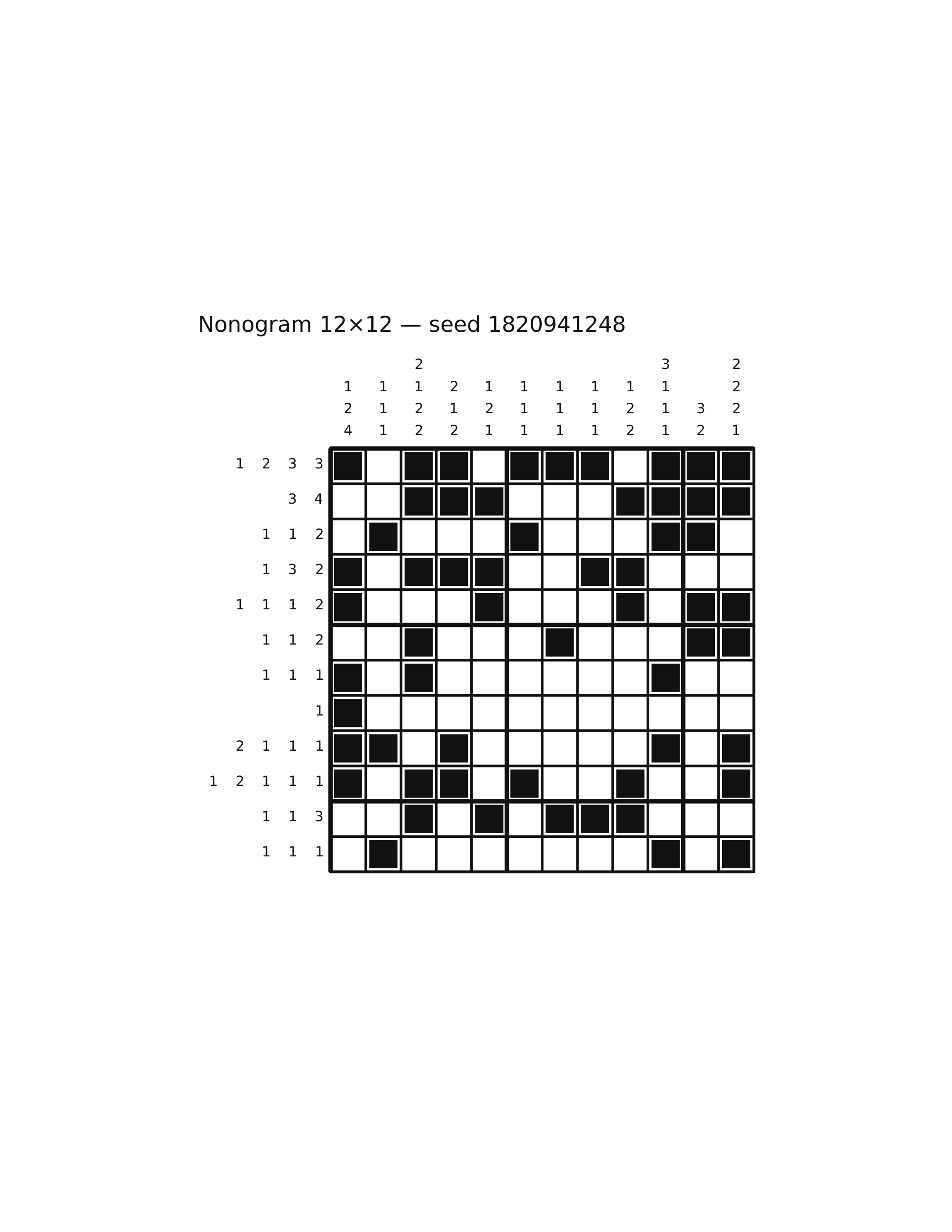 Nonogram 12×12 #10 — solution