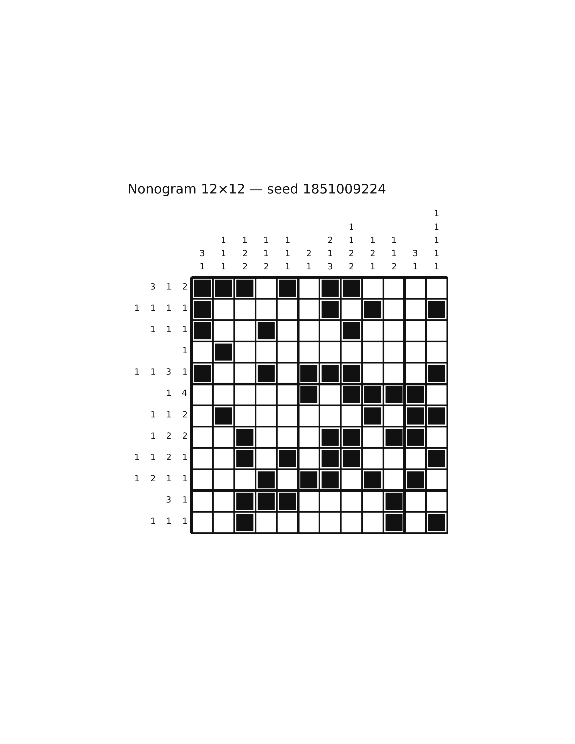 Nonogram 12×12 #60 — solution