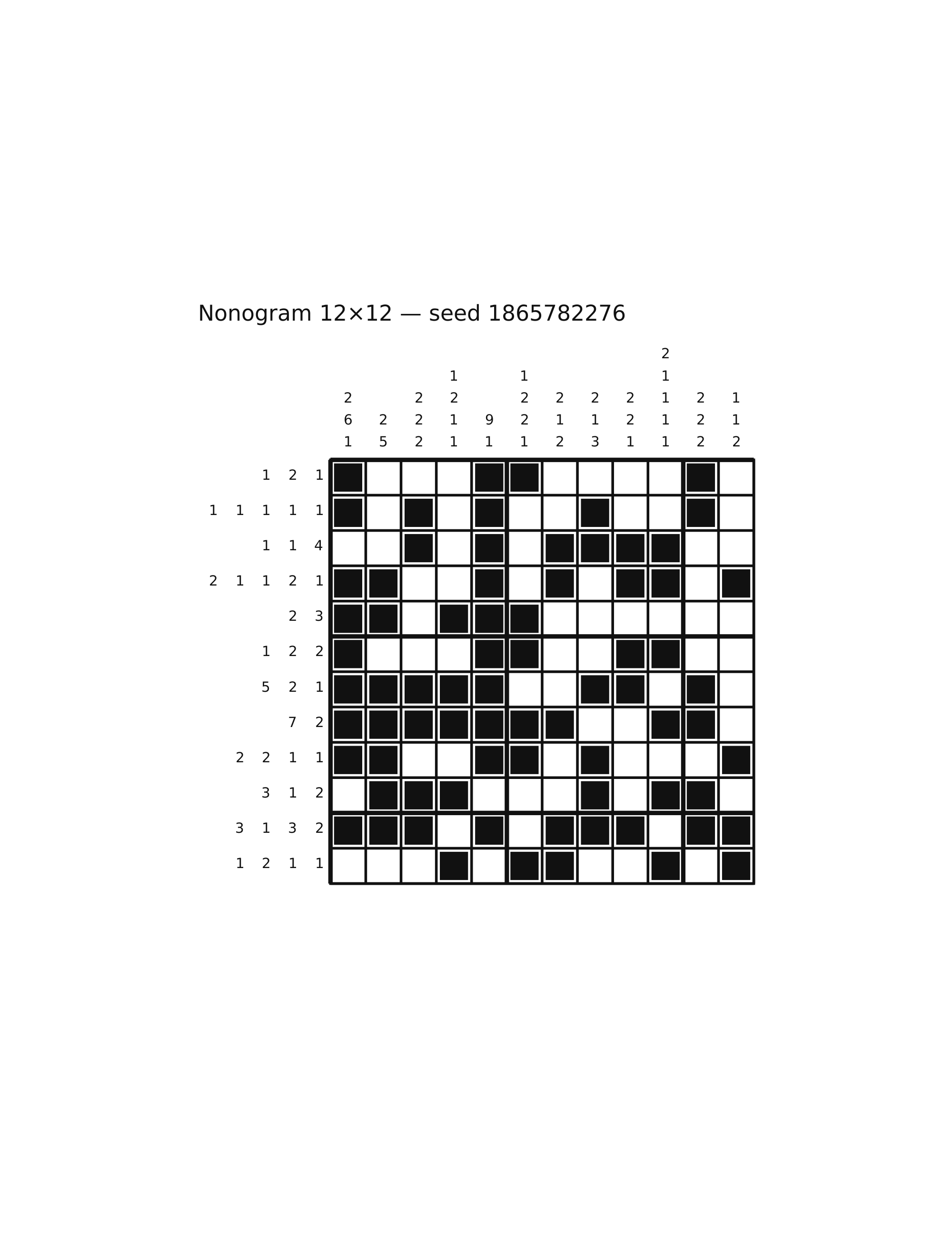 Nonogram 12×12 #56 — solution