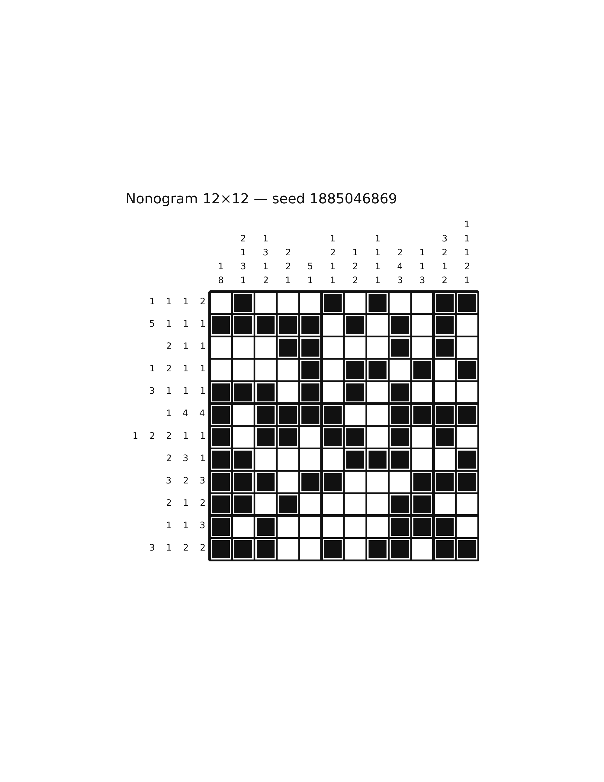 Nonogram 12×12 #55 — solution