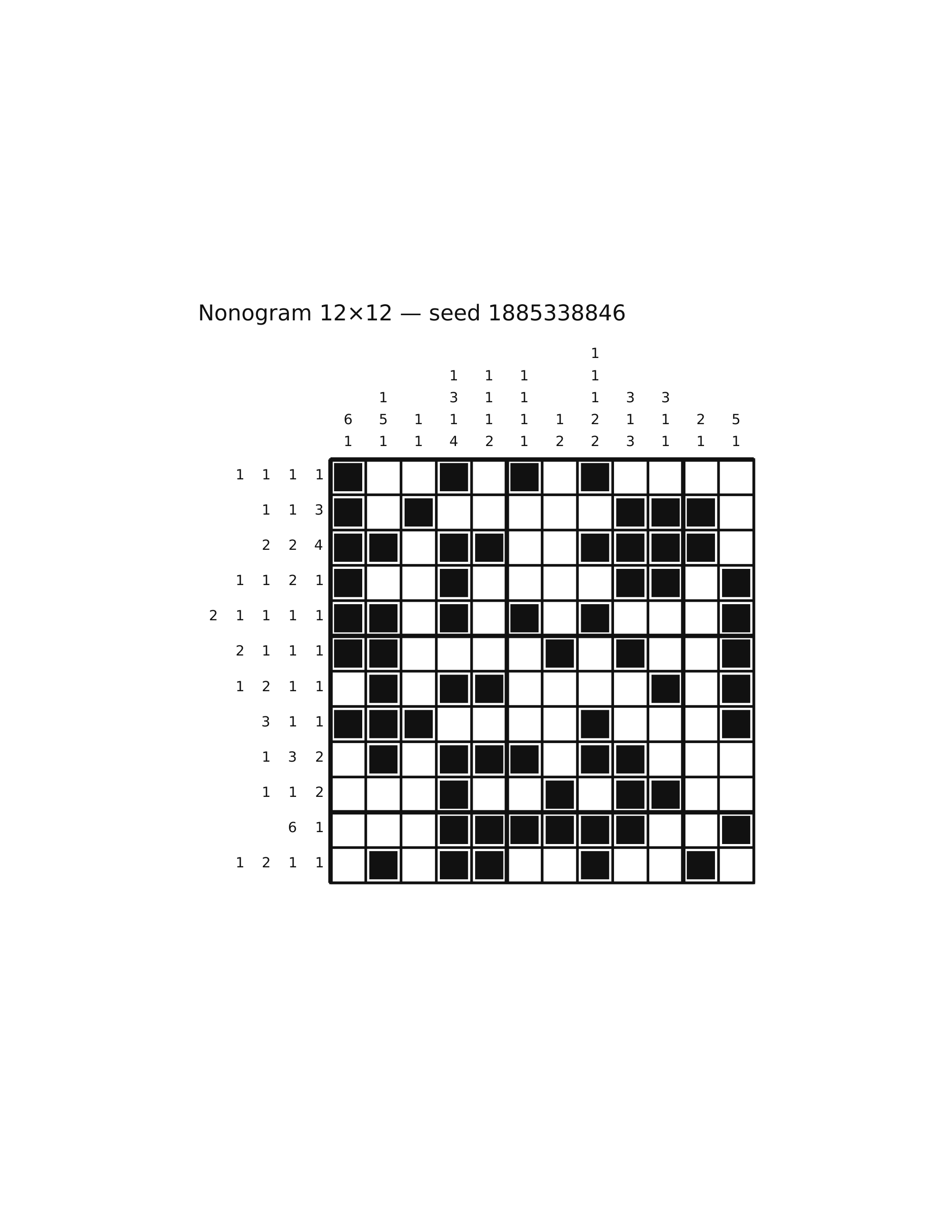Nonogram 12×12 #27 — solution