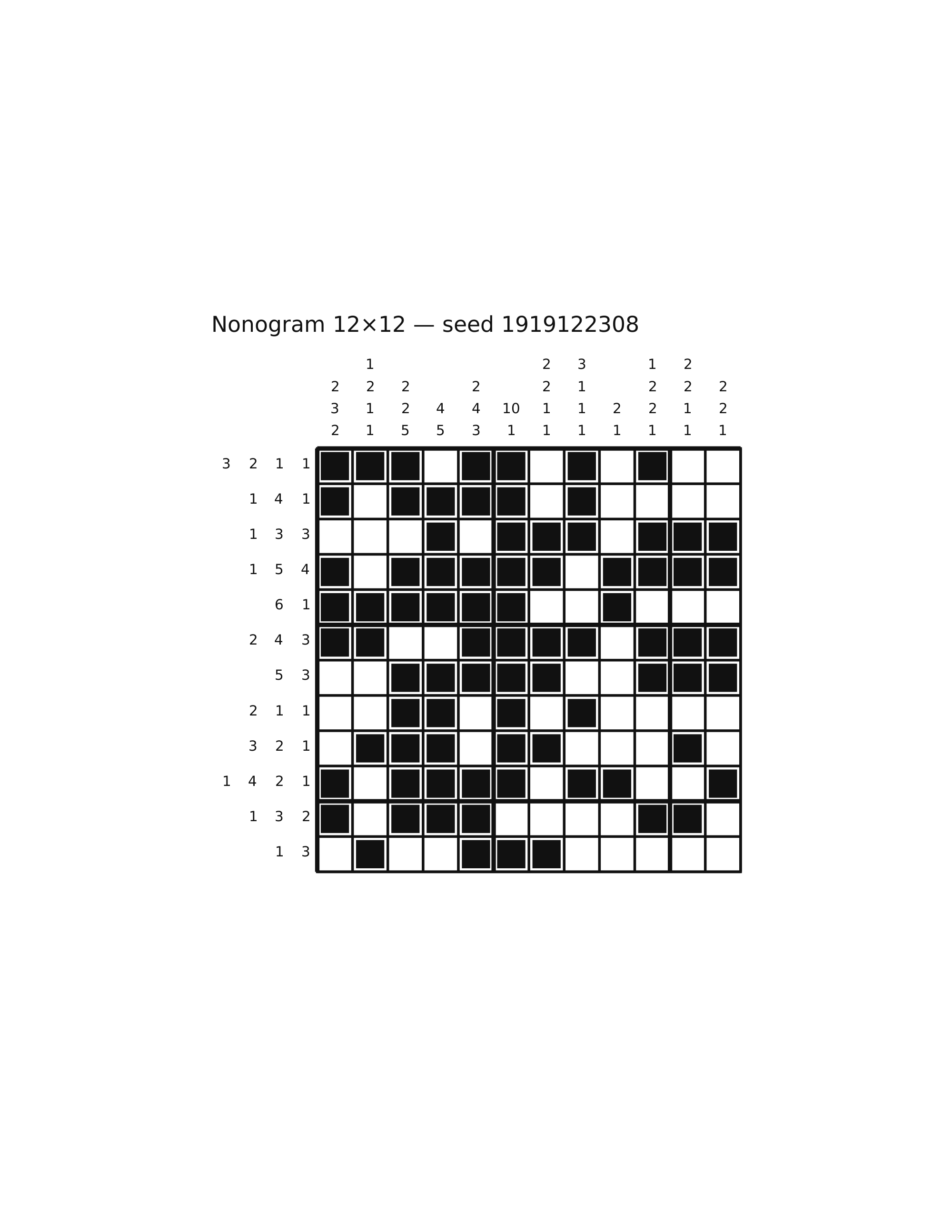 Nonogram 12×12 #7 — solution
