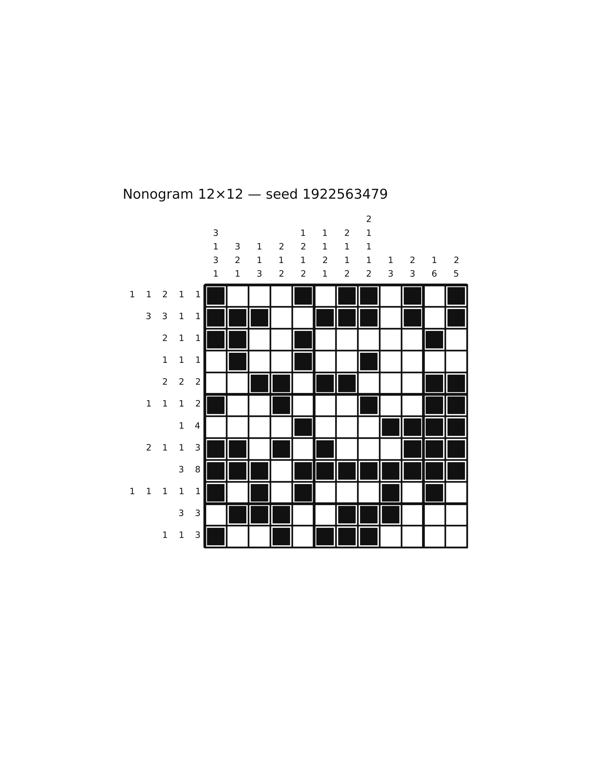 Nonogram 12×12 #59 — solution