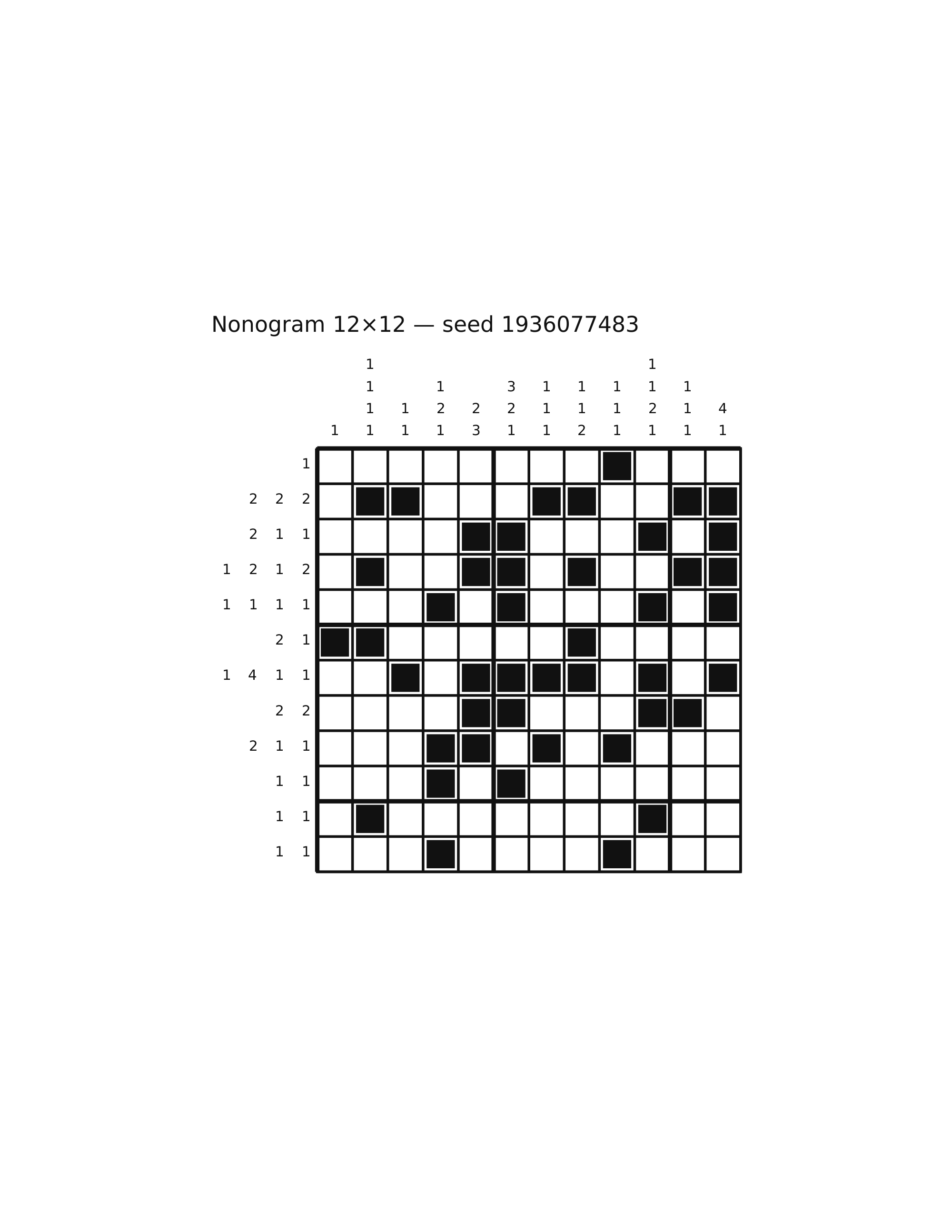 Nonogram 12×12 #10 — solution