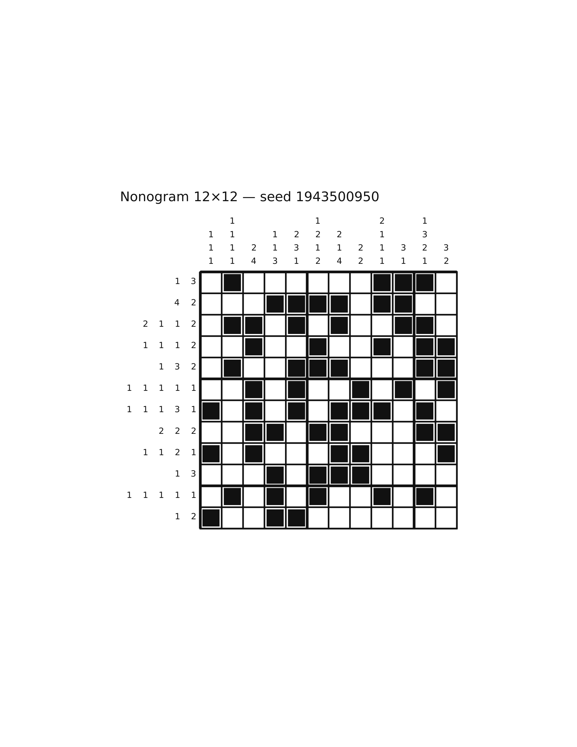 Nonogram 12×12 #48 — solution