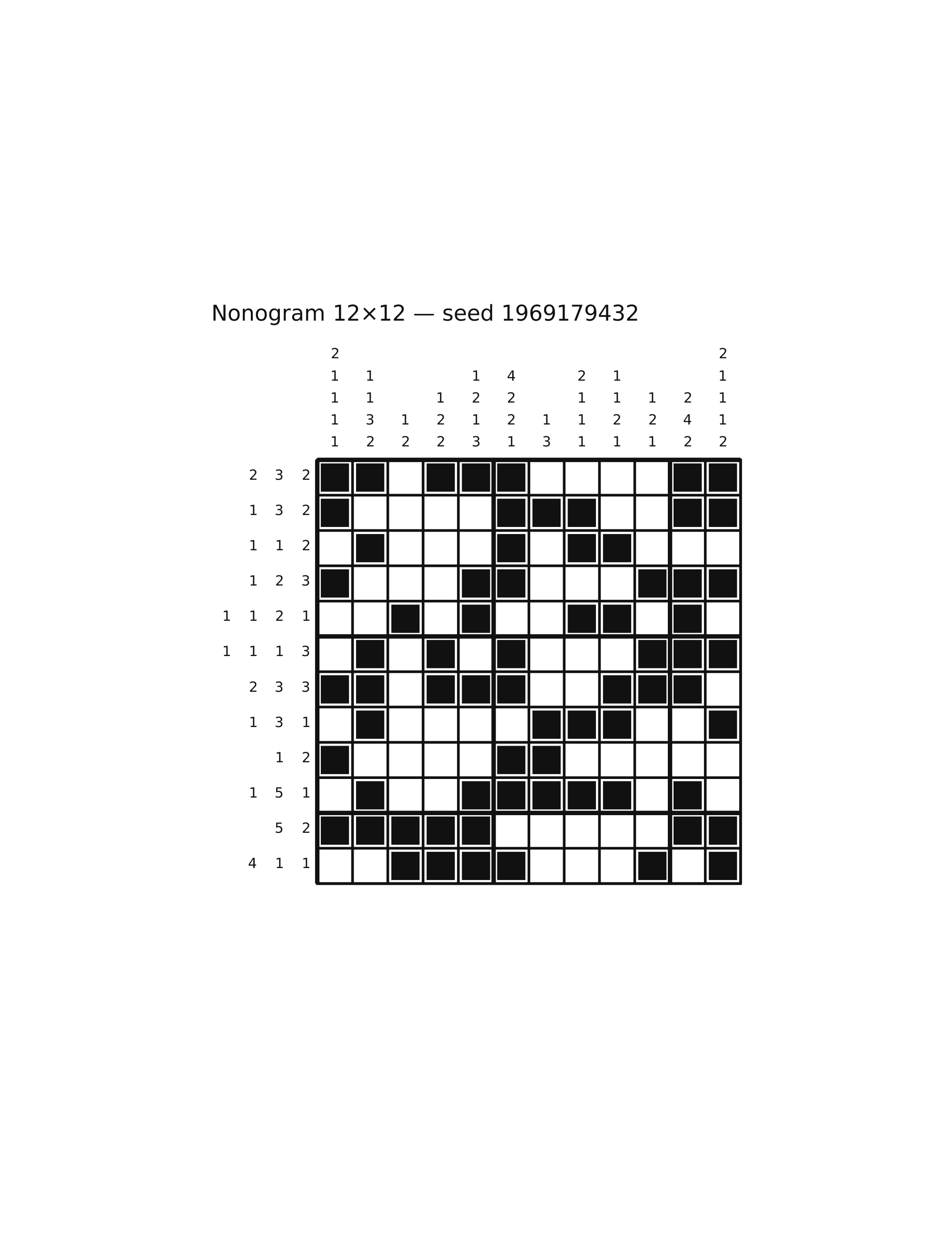 Nonogram 12×12 #11 — solution