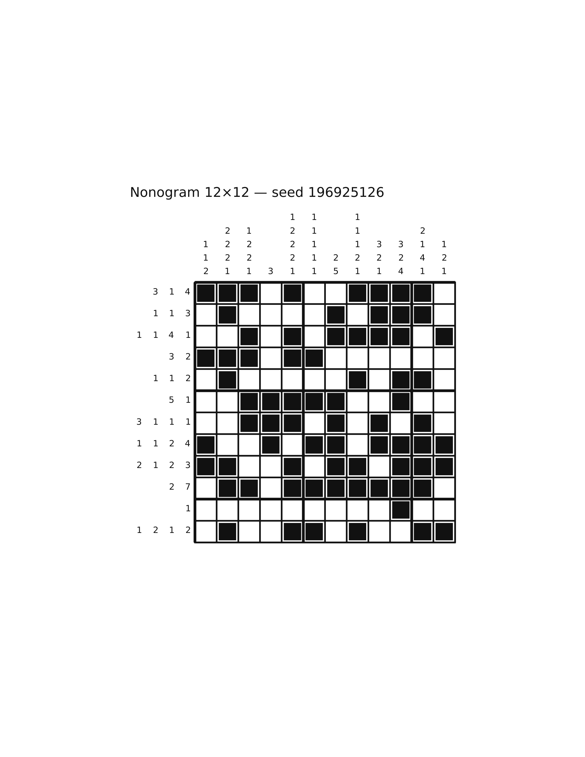 Nonogram 12×12 #60 — solution