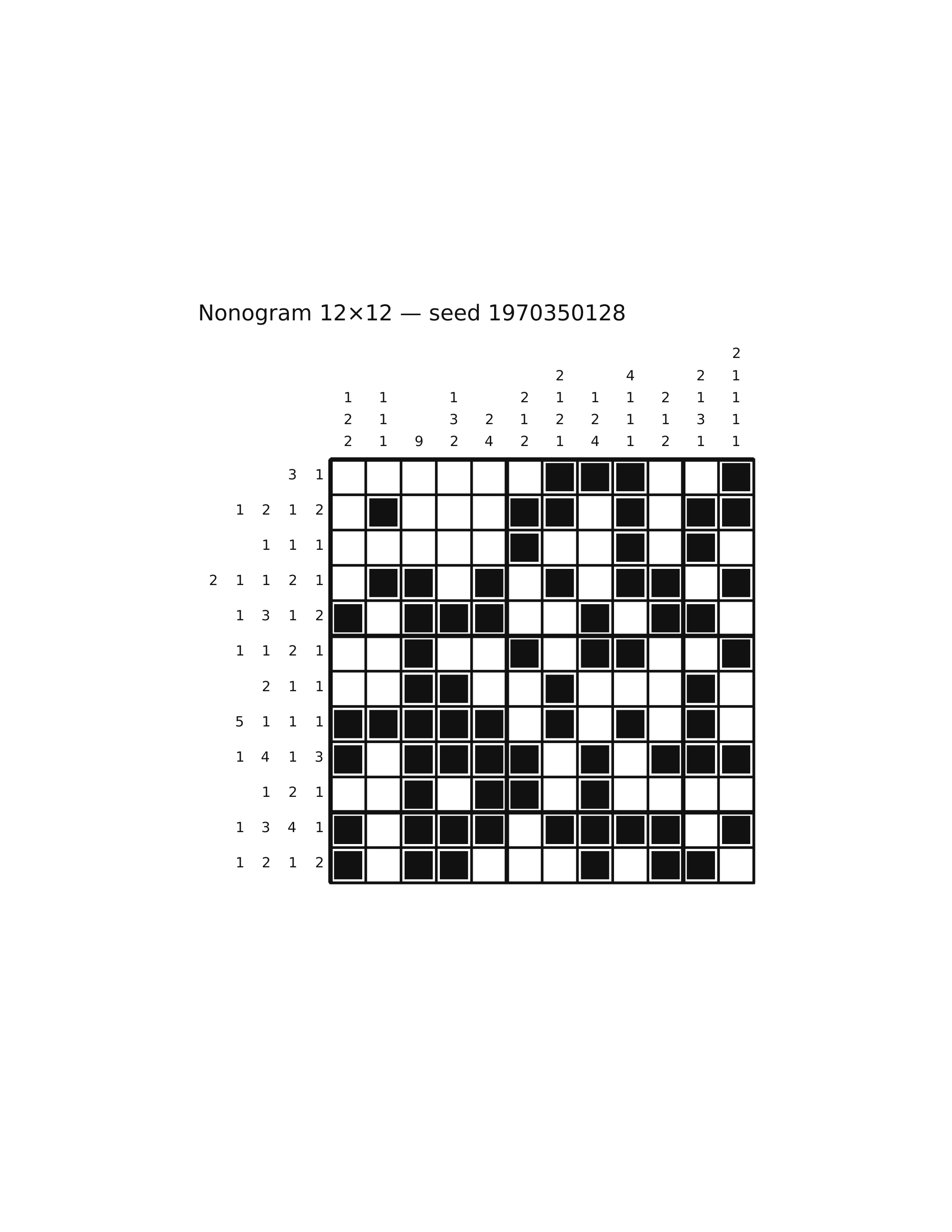 Nonogram 12×12 #72 — solution