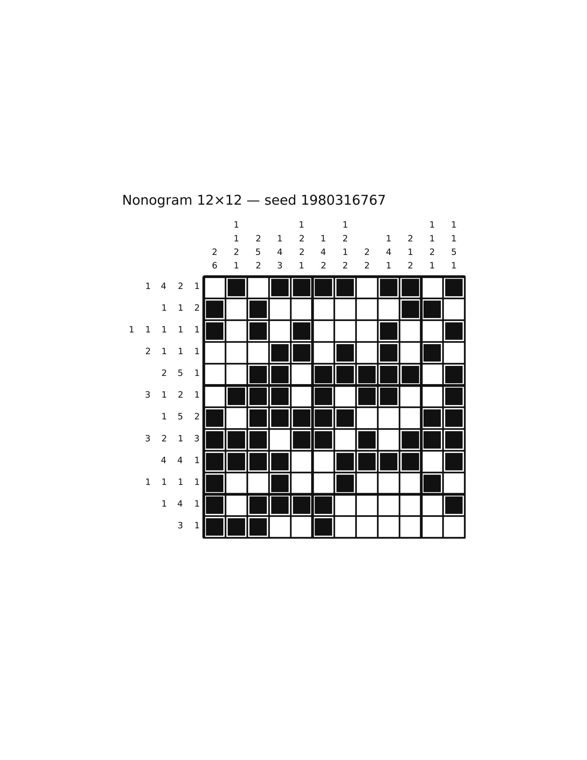 Nonogram 12×12 #59 — solution