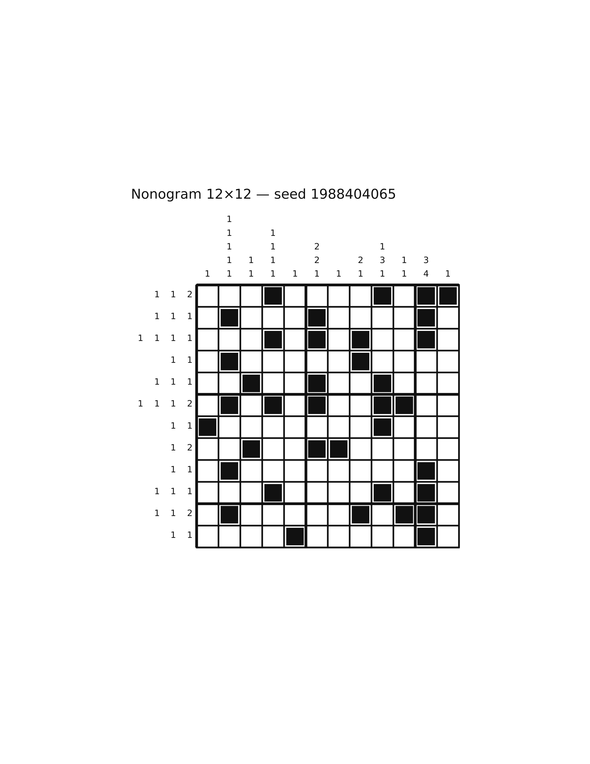Nonogram 12×12 #15 — solution
