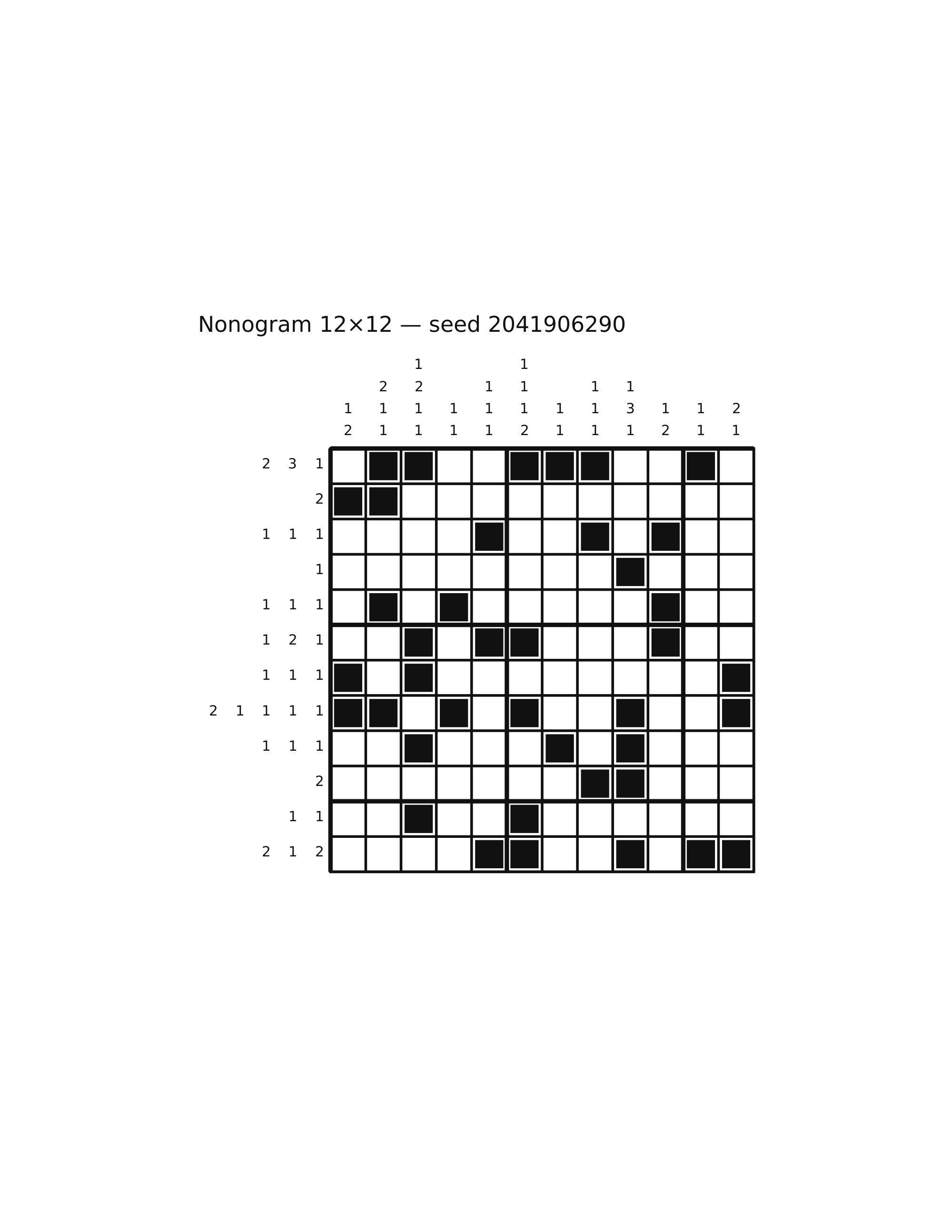 Nonogram 12×12 #45 — solution