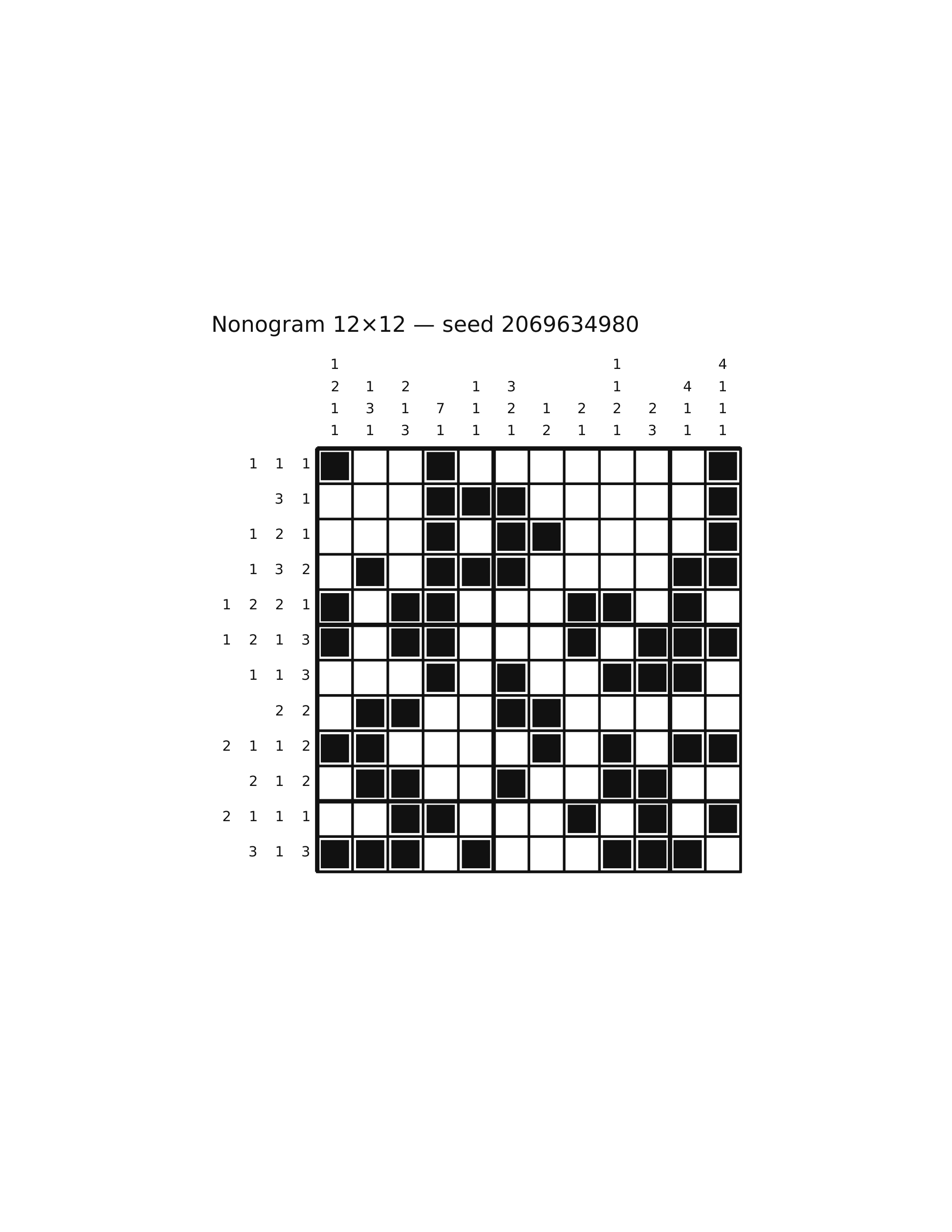 Nonogram 12×12 #11 — solution
