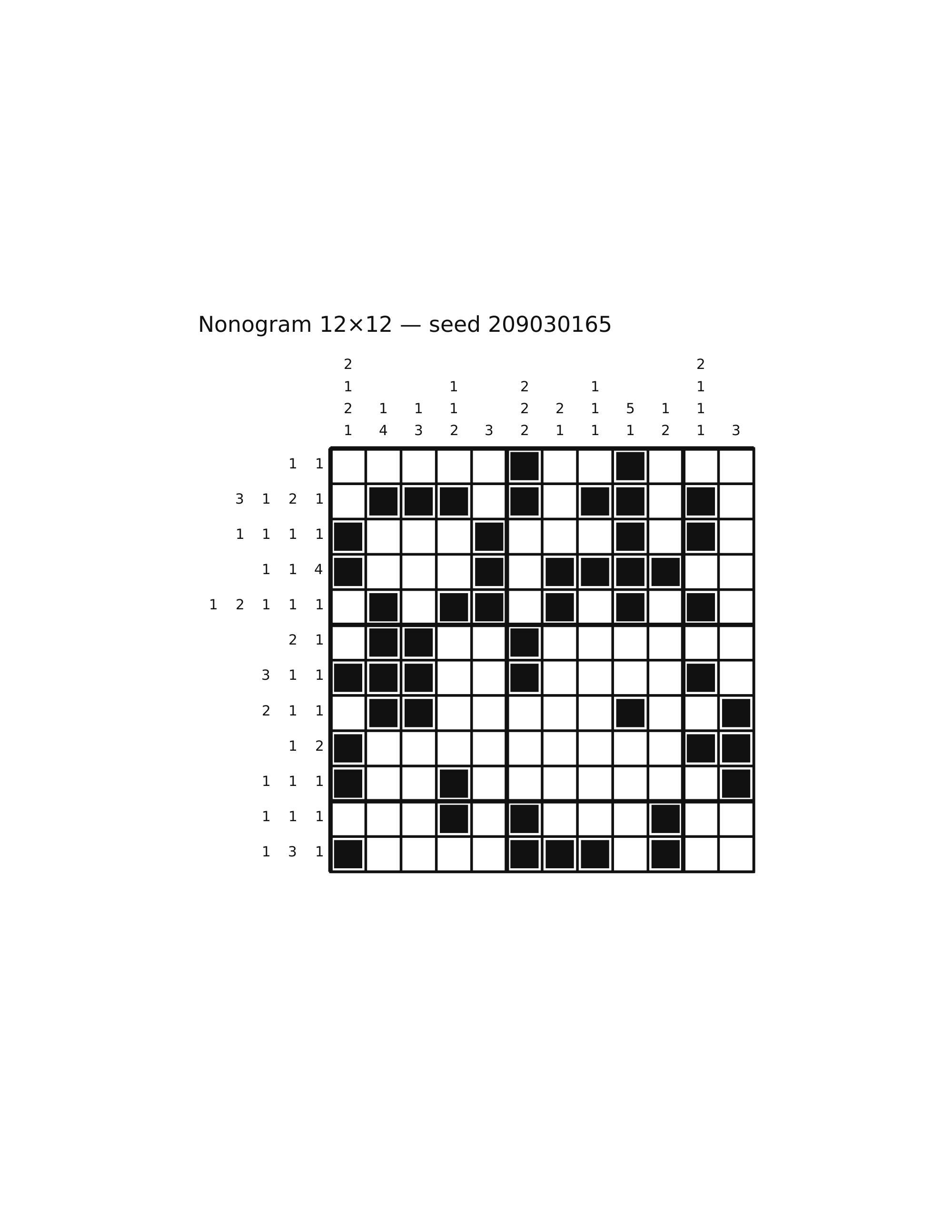 Nonogram 12×12 #46 — solution