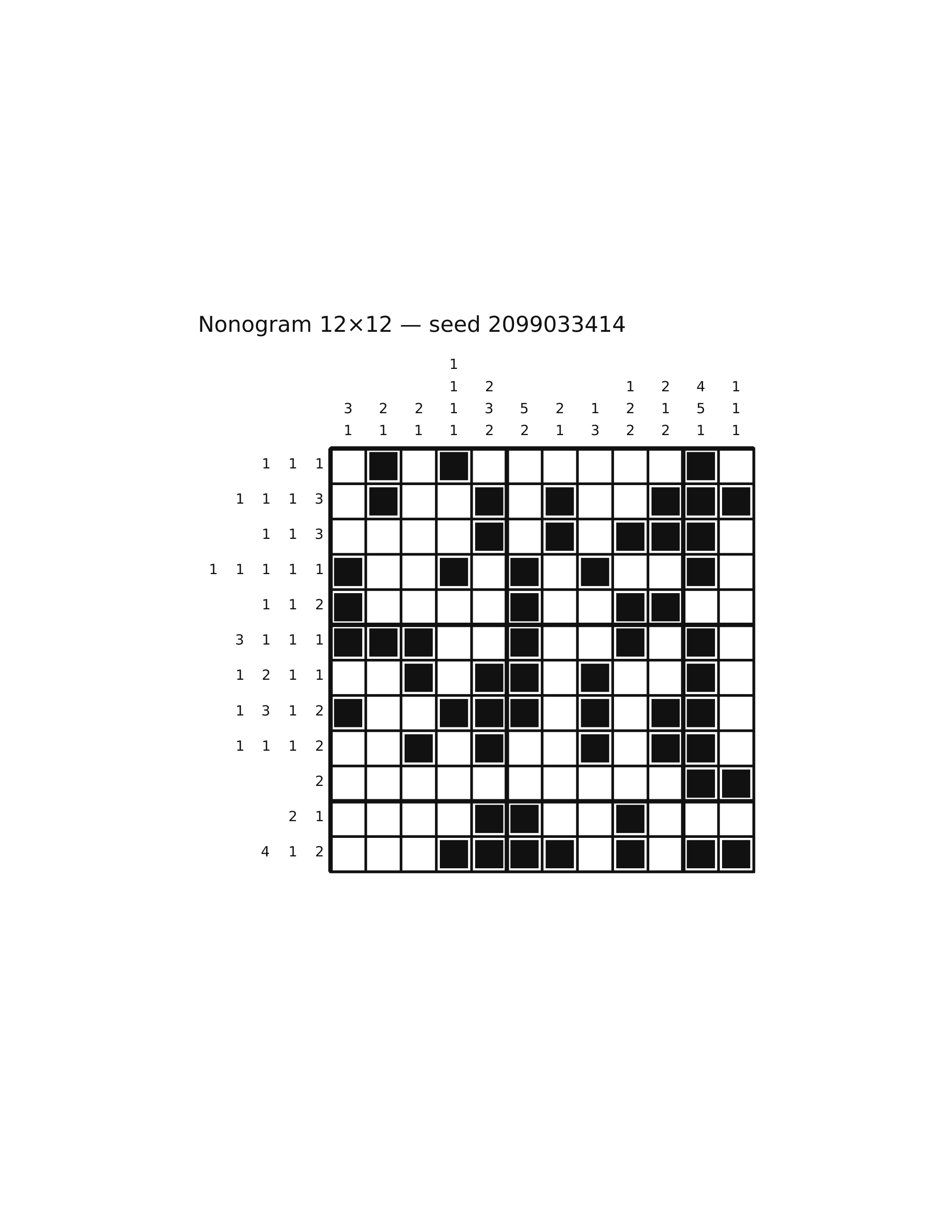 Nonogram 12×12 #63 — solution