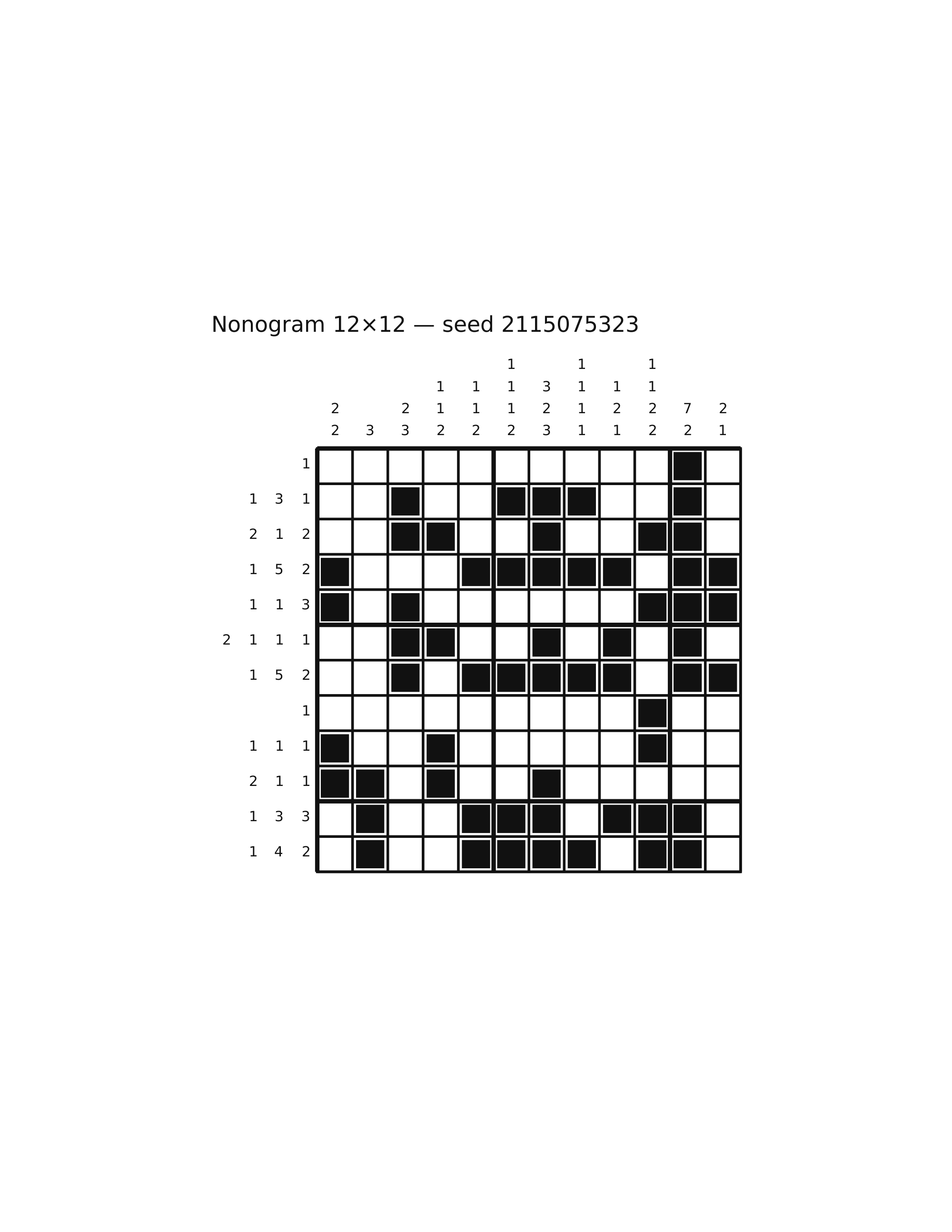 Nonogram 12×12 #55 — solution