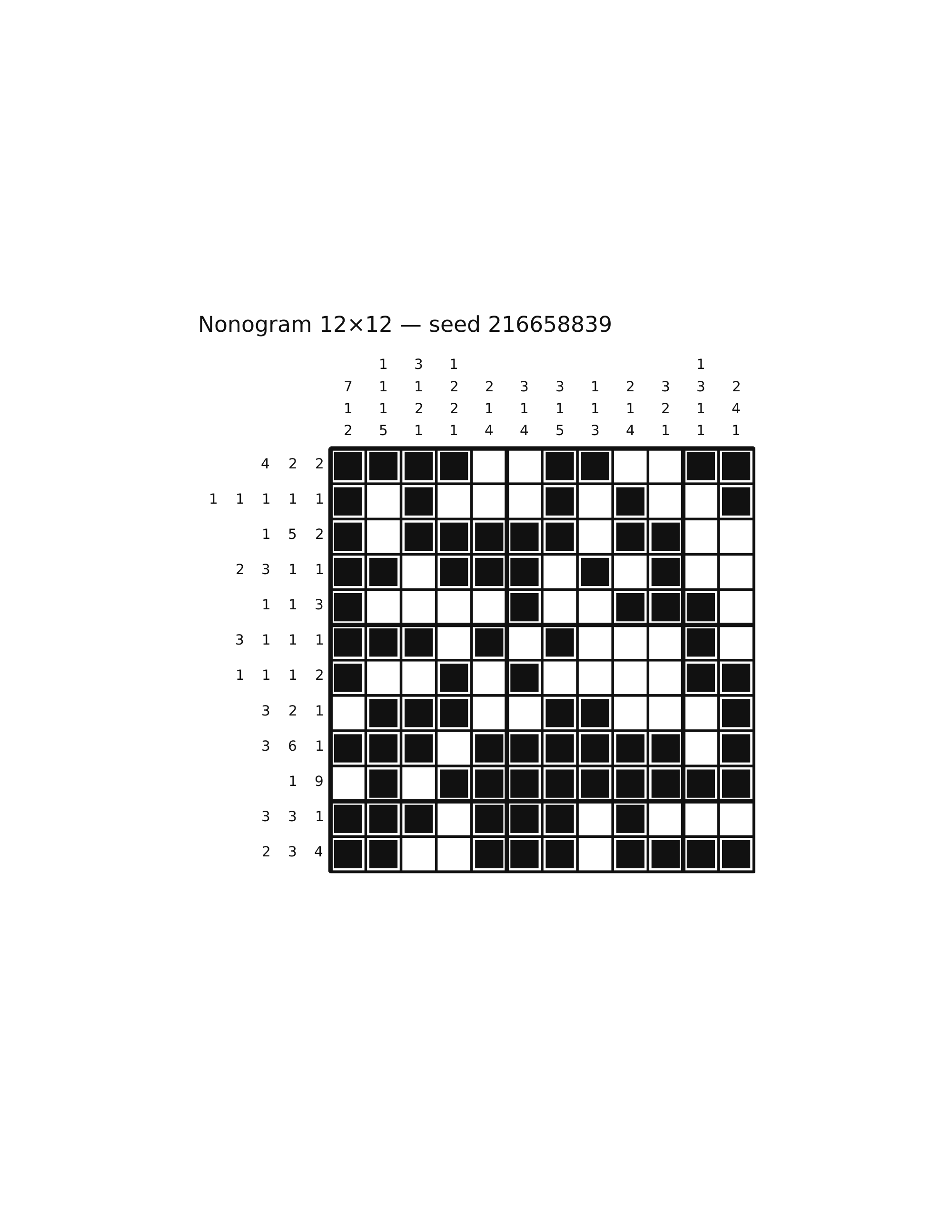 Nonogram 12×12 #62 — solution