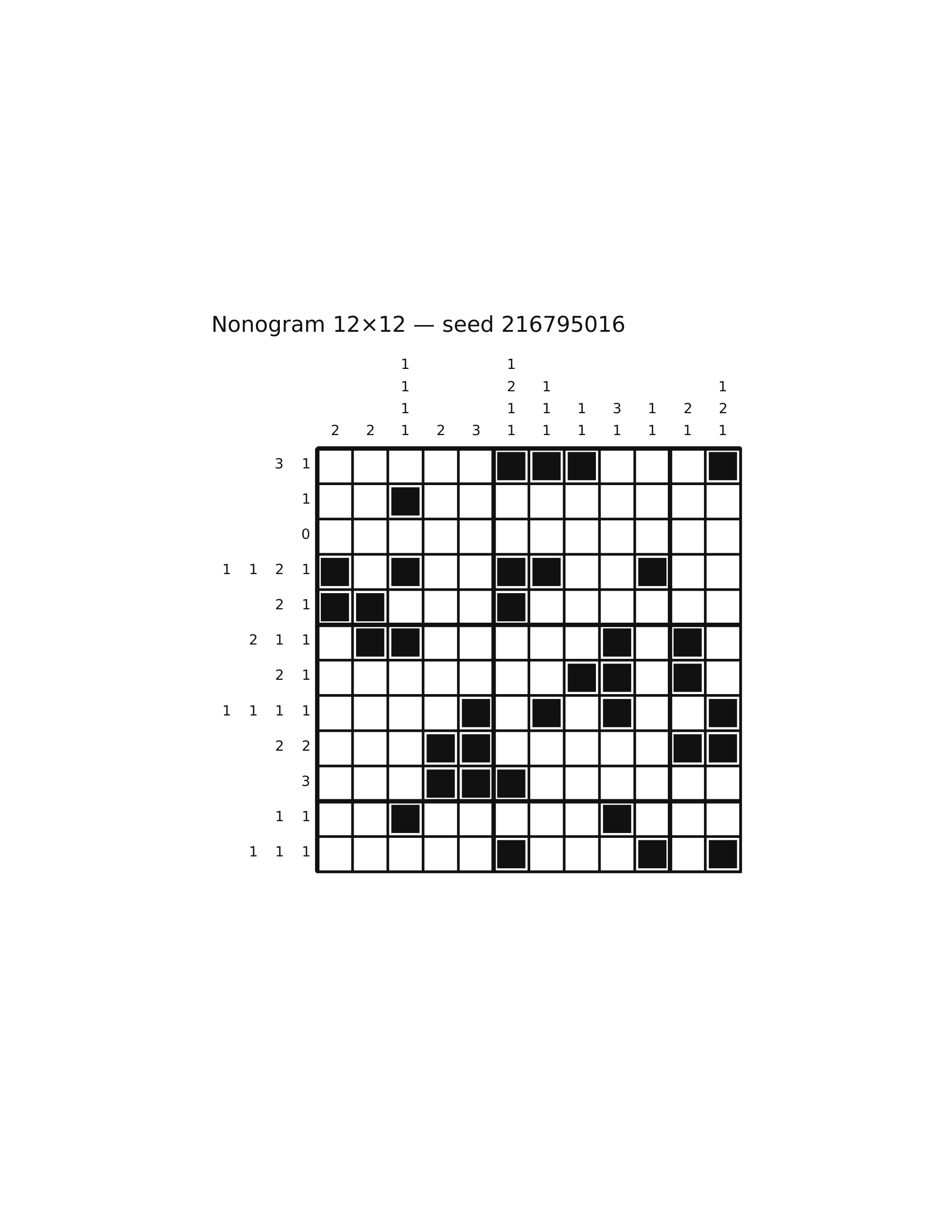 Nonogram 12×12 #59 — solution