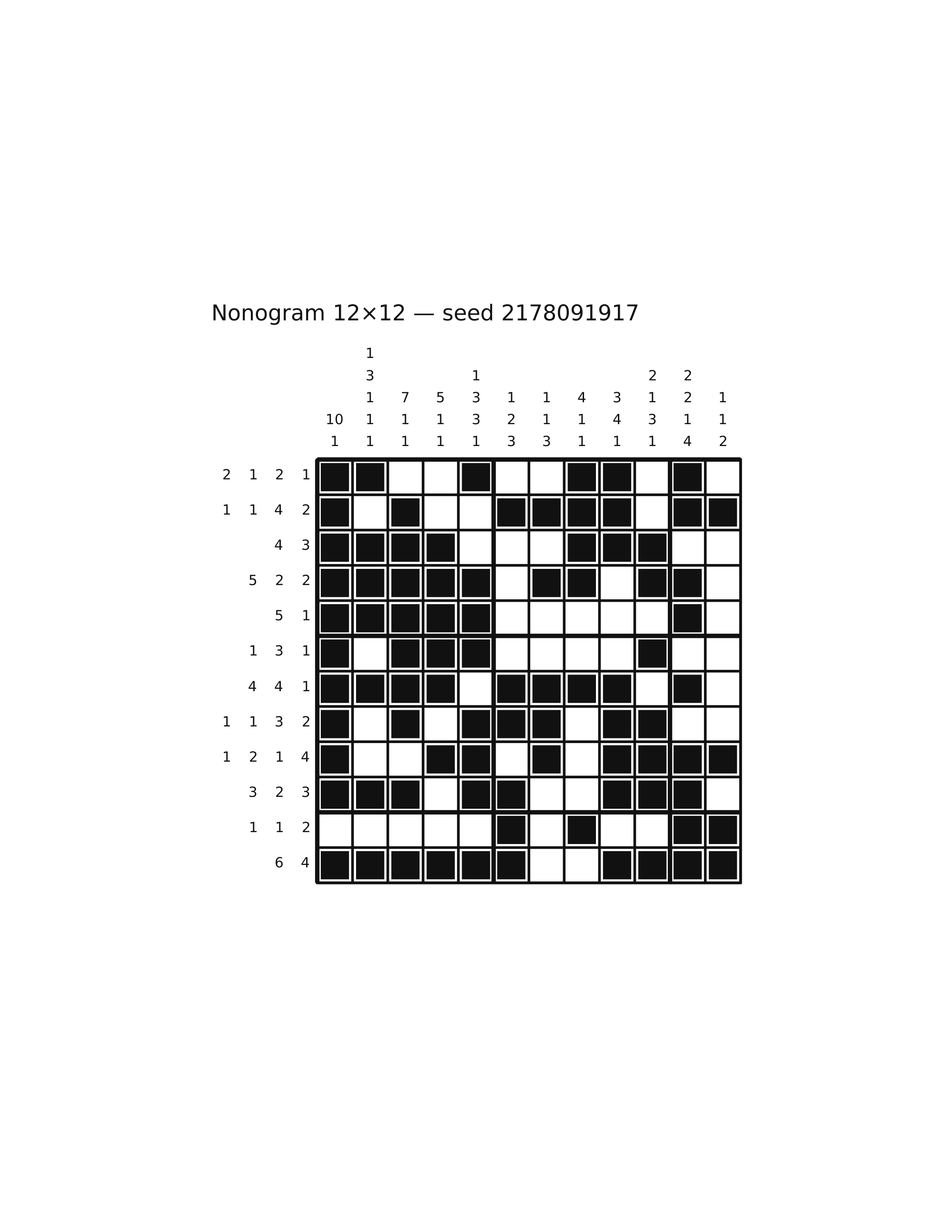 Nonogram 12×12 #16 — solution