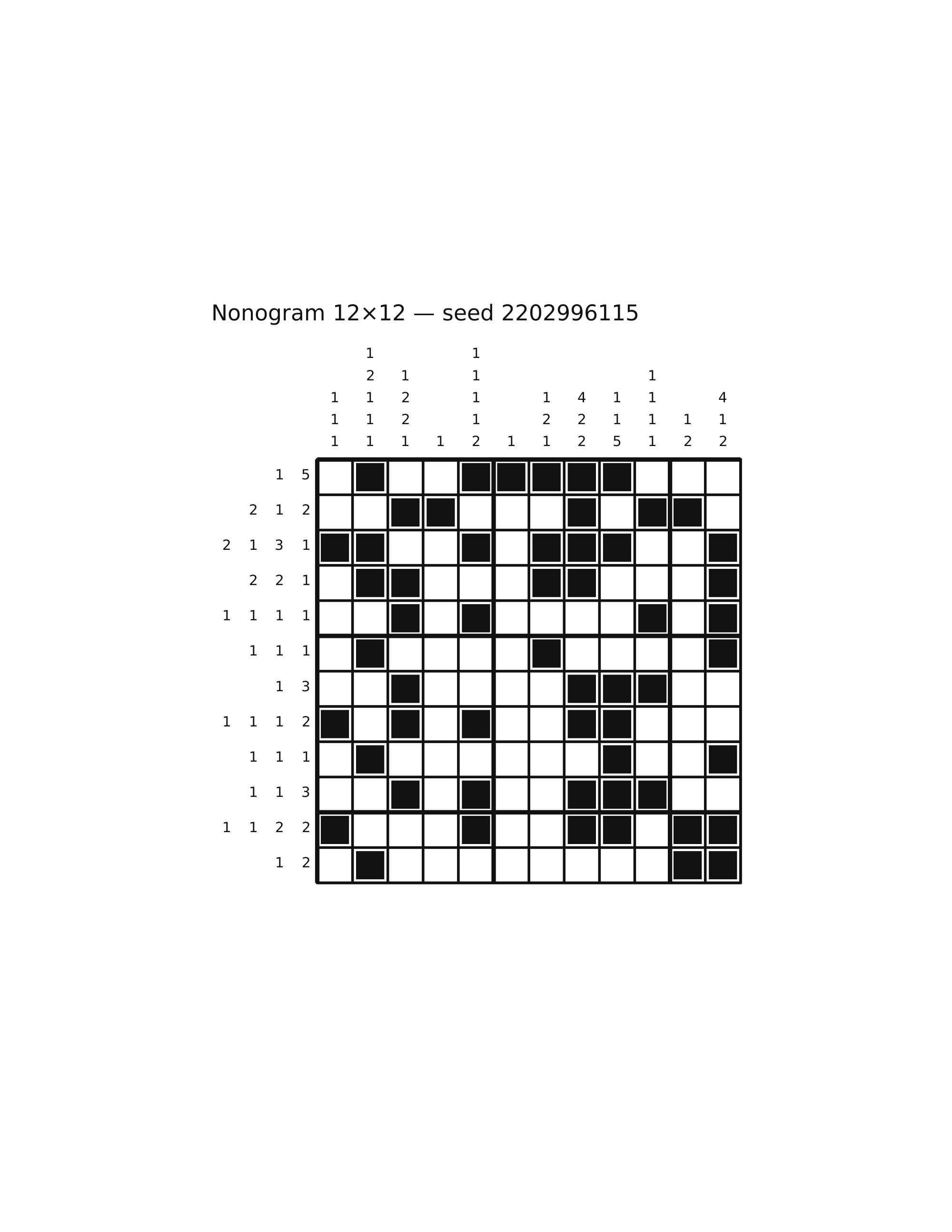 Nonogram 12×12 #11 — solution