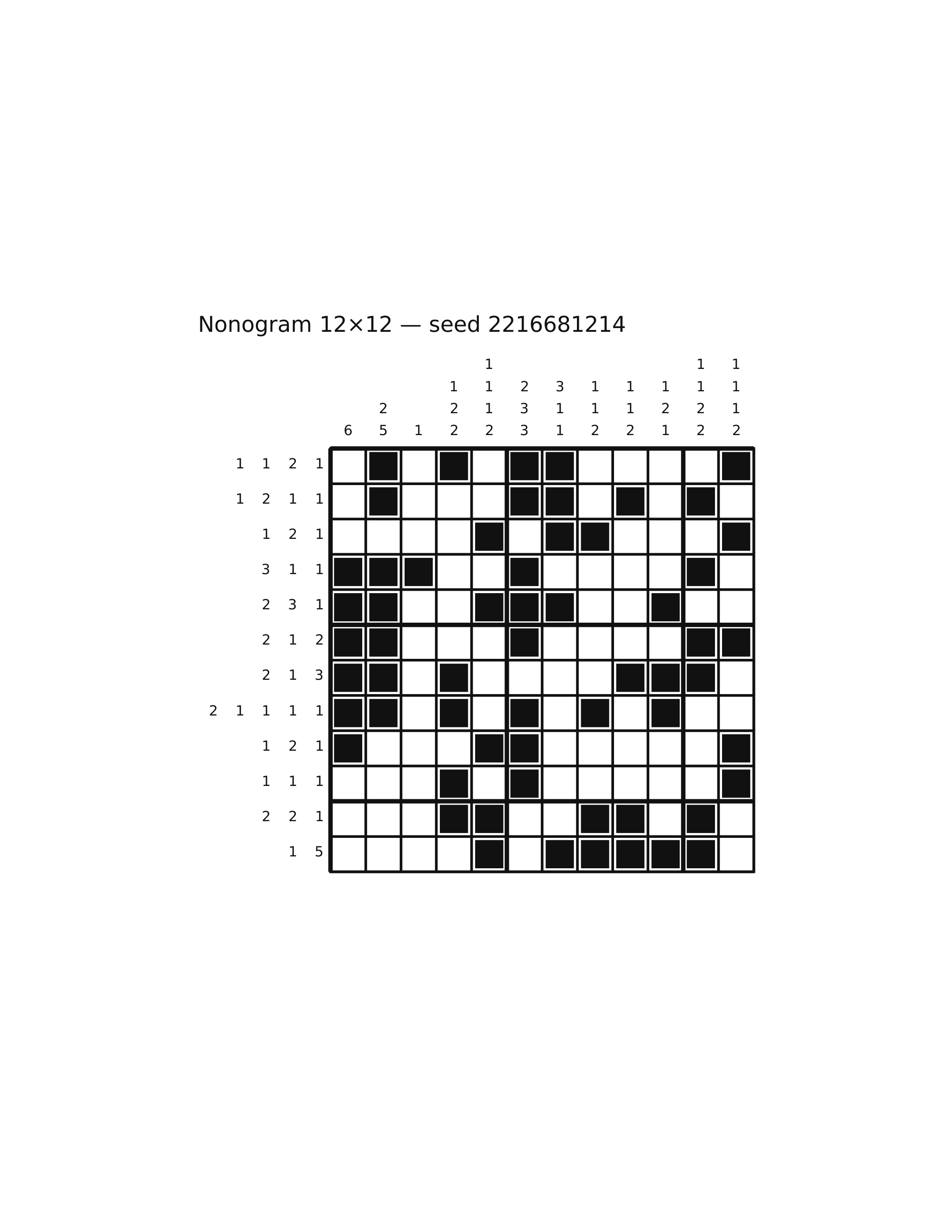 Nonogram 12×12 #7 — solution