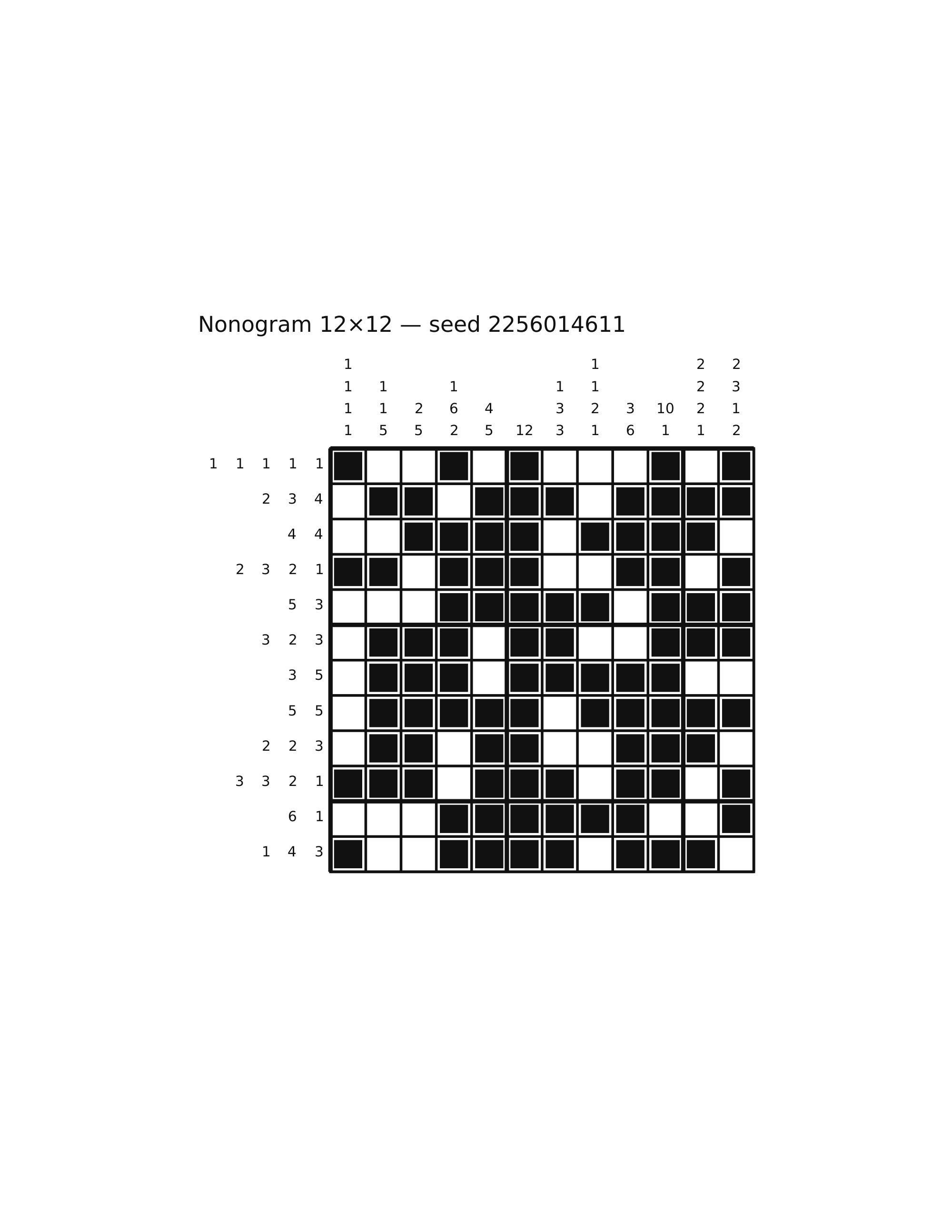 Nonogram 12×12 #11 — solution