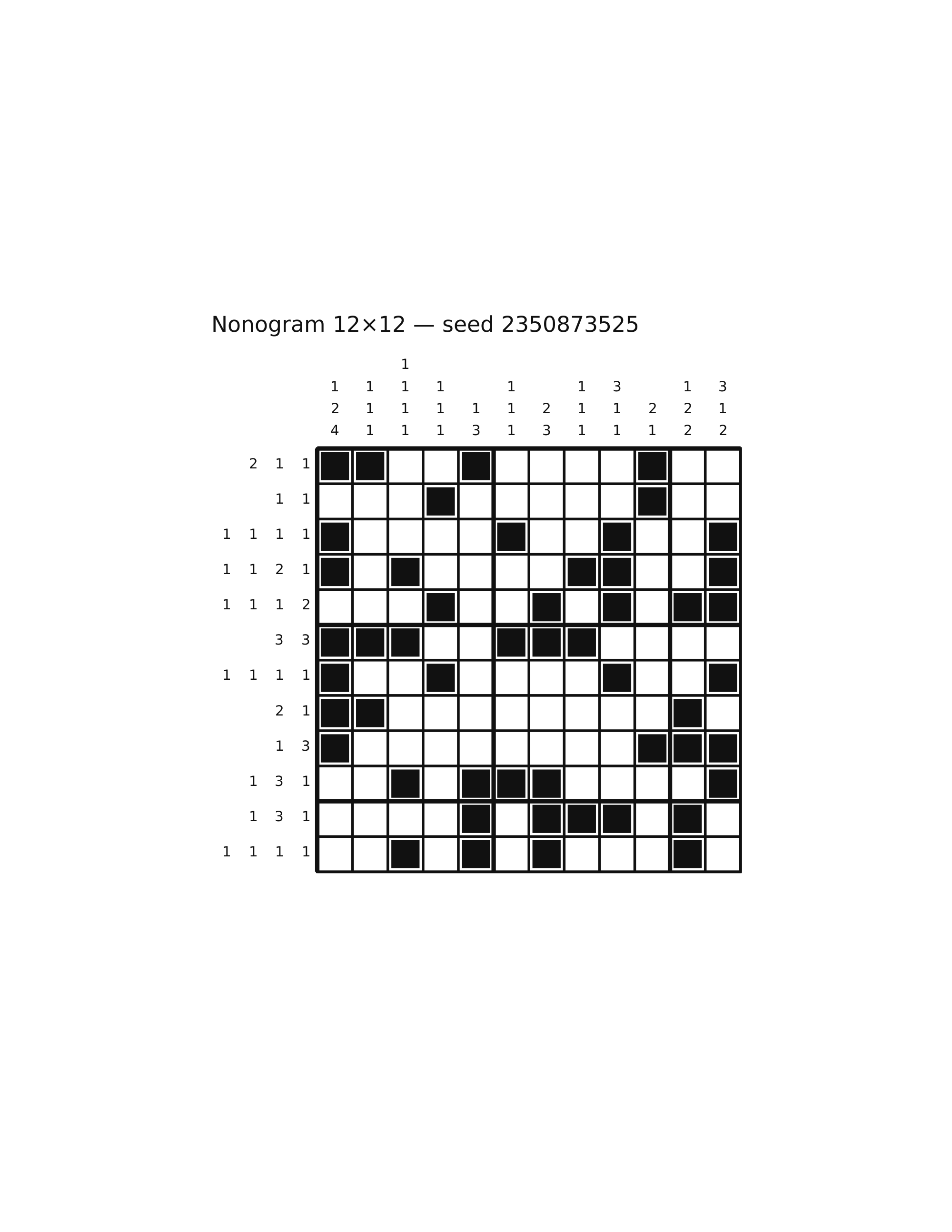 Nonogram 12×12 #47 — solution