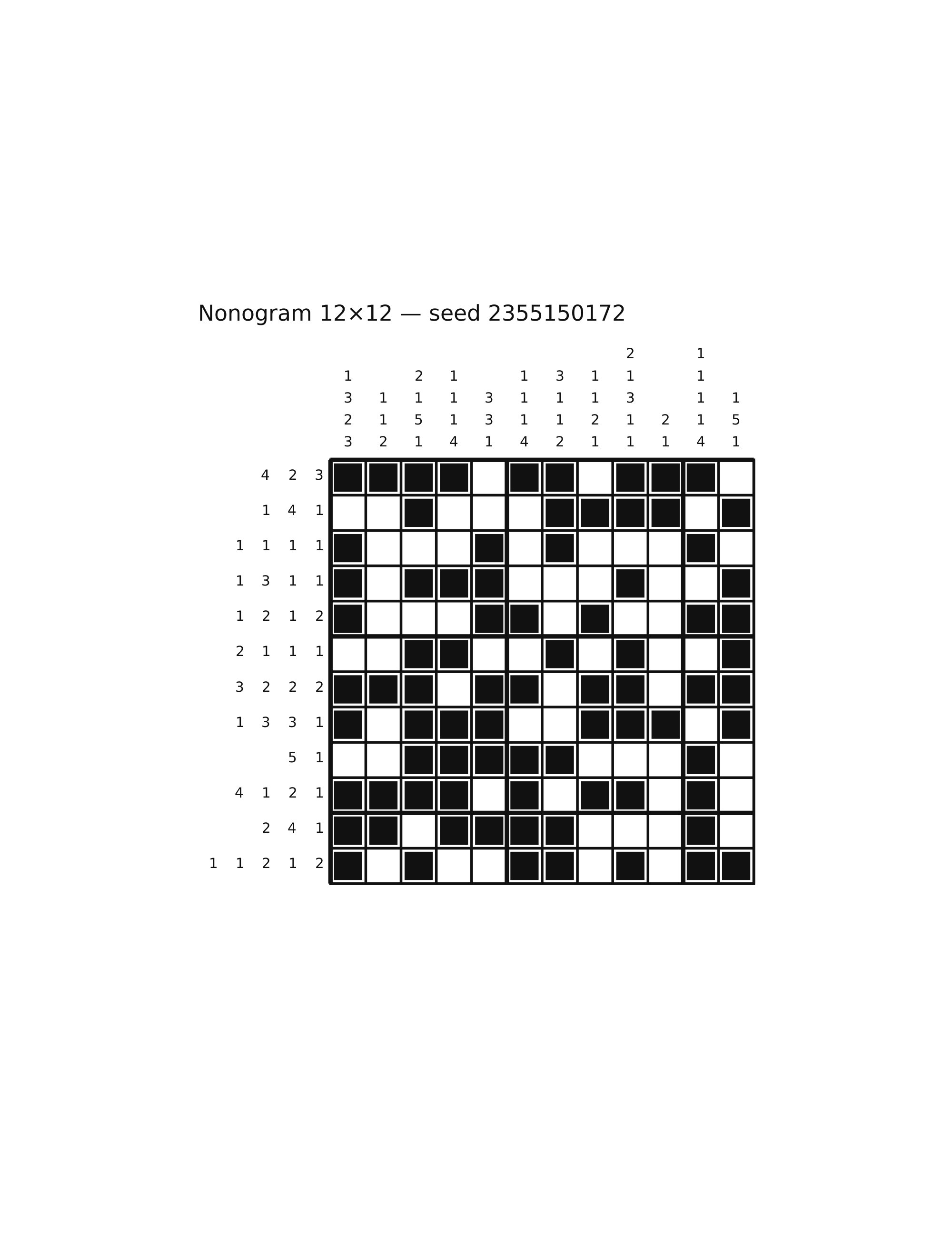 Nonogram 12×12 #57 — solution