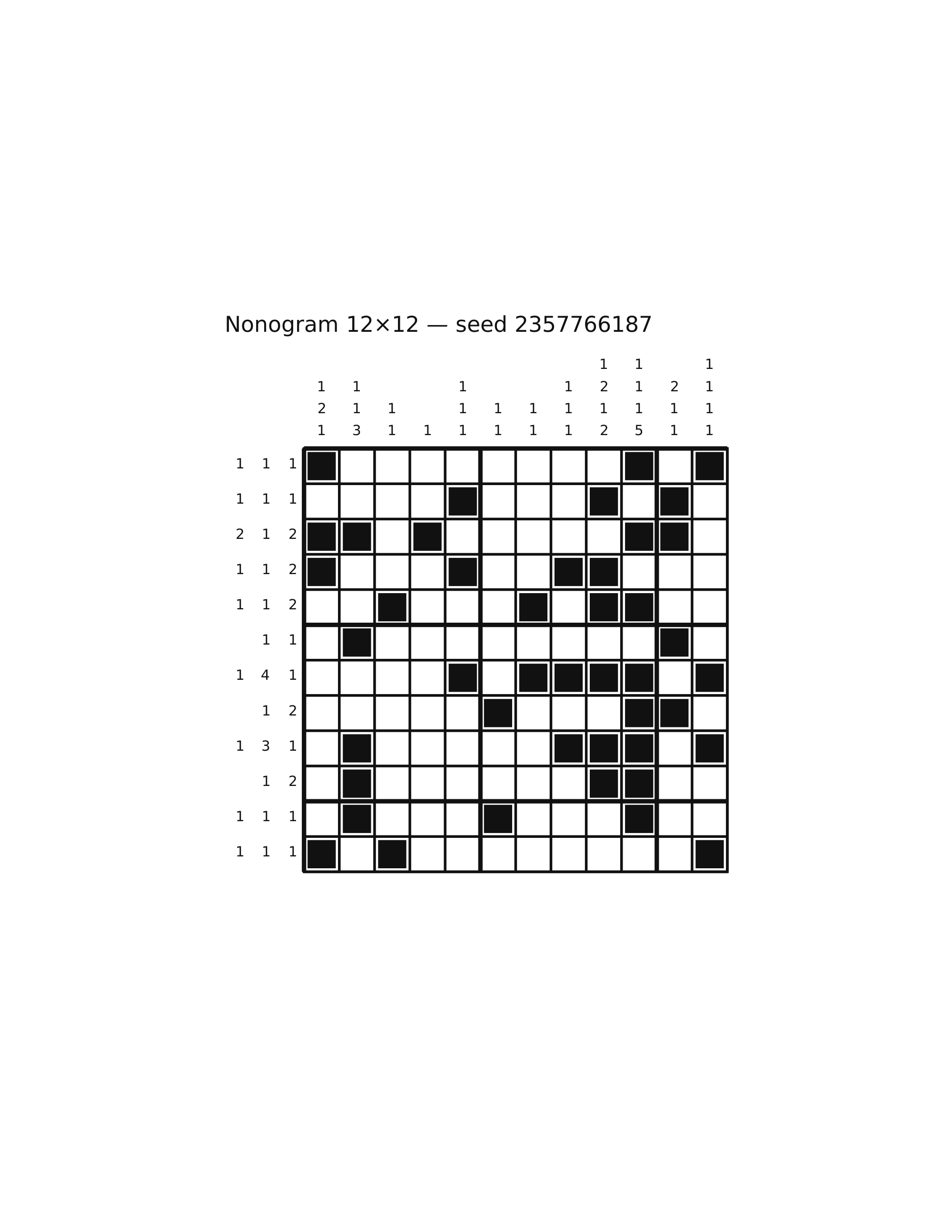 Nonogram 12×12 #46 — solution