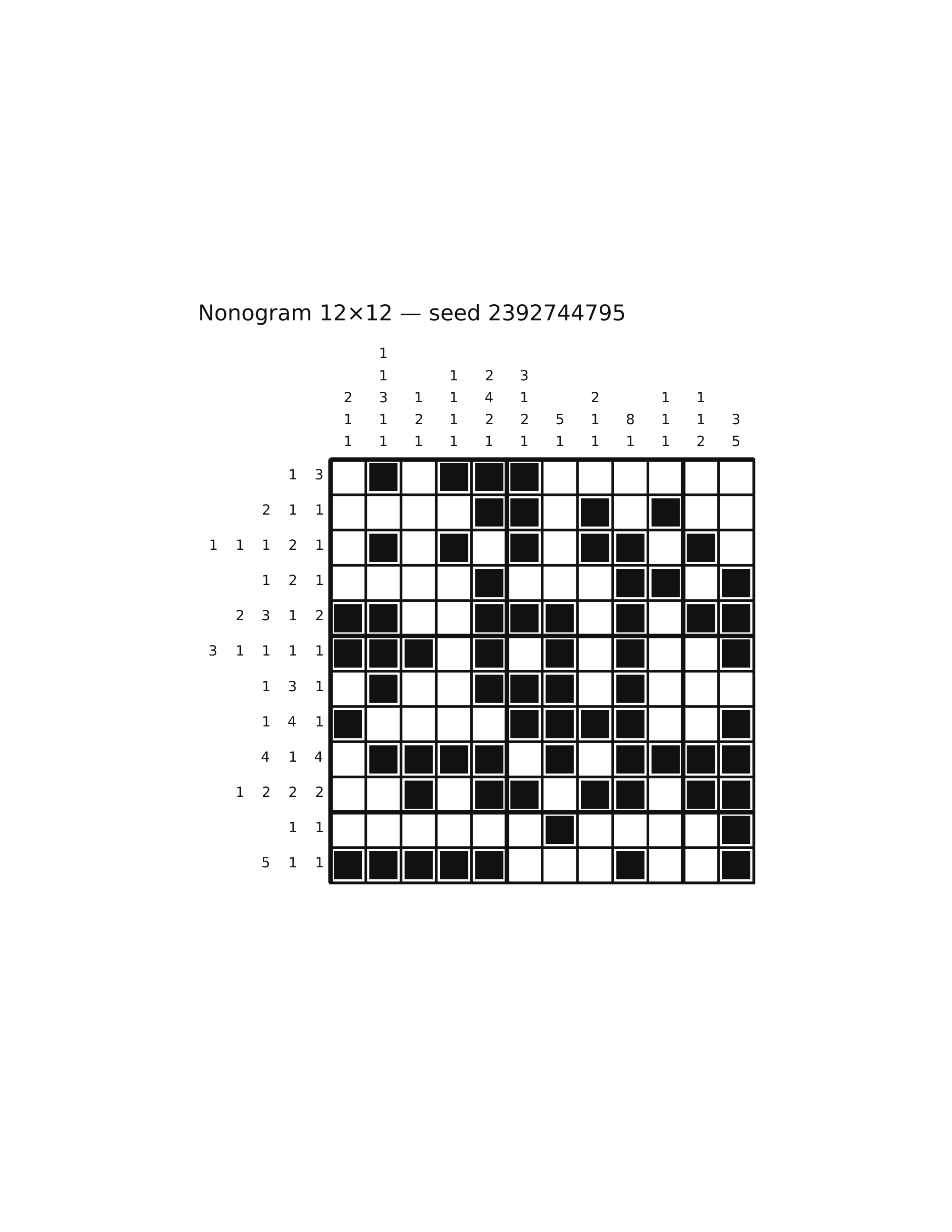 Nonogram 12×12 #17 — solution