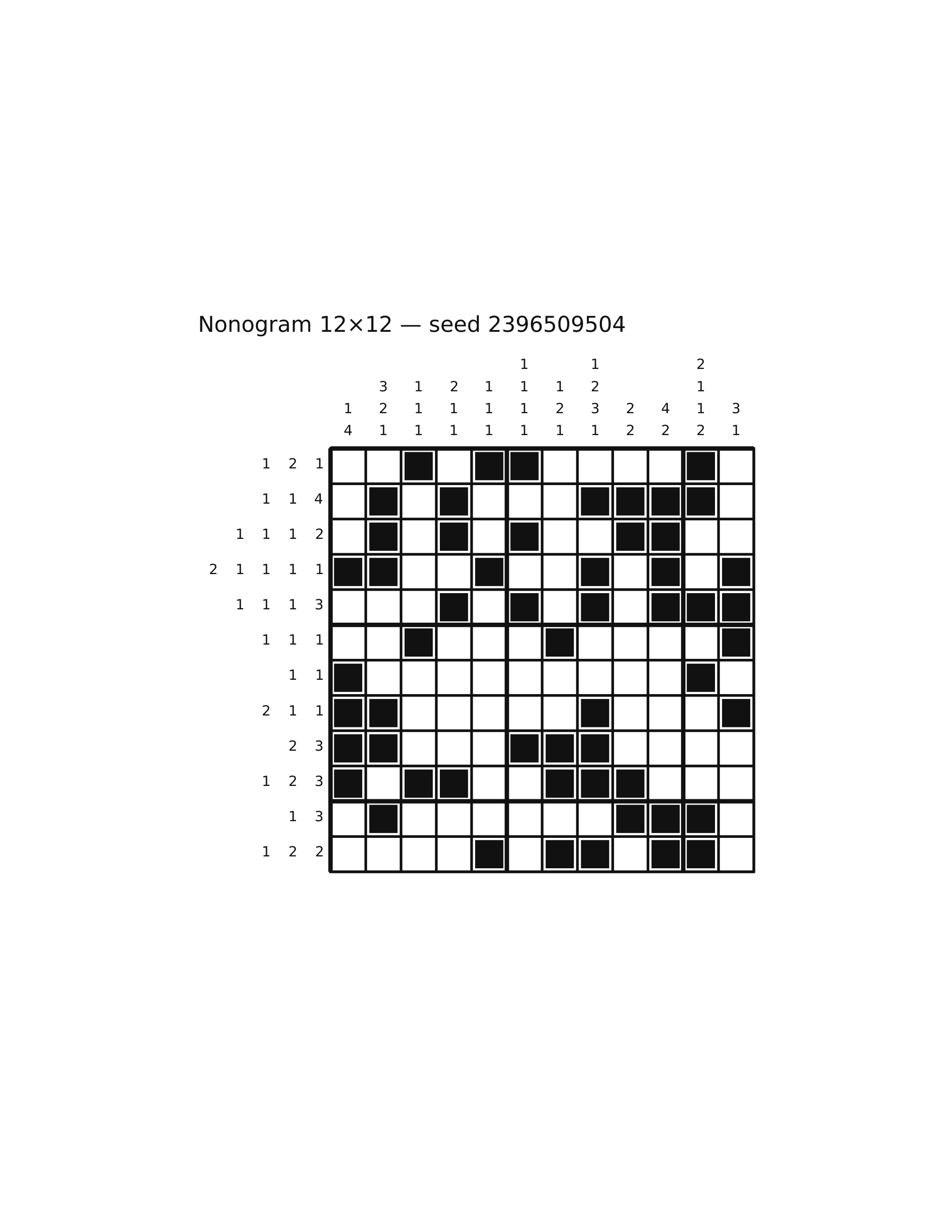 Nonogram 12×12 #14 — solution