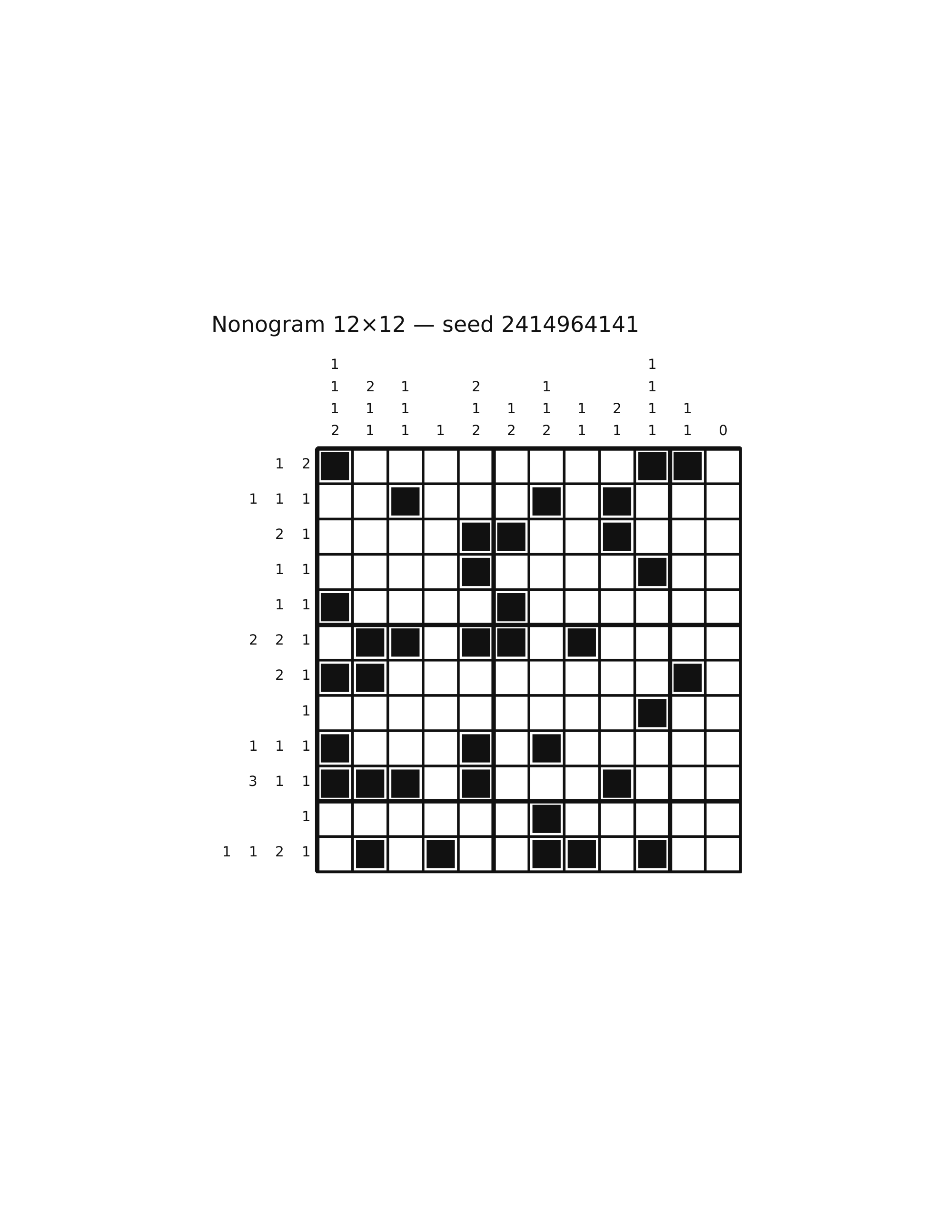 Nonogram 12×12 #51 — solution