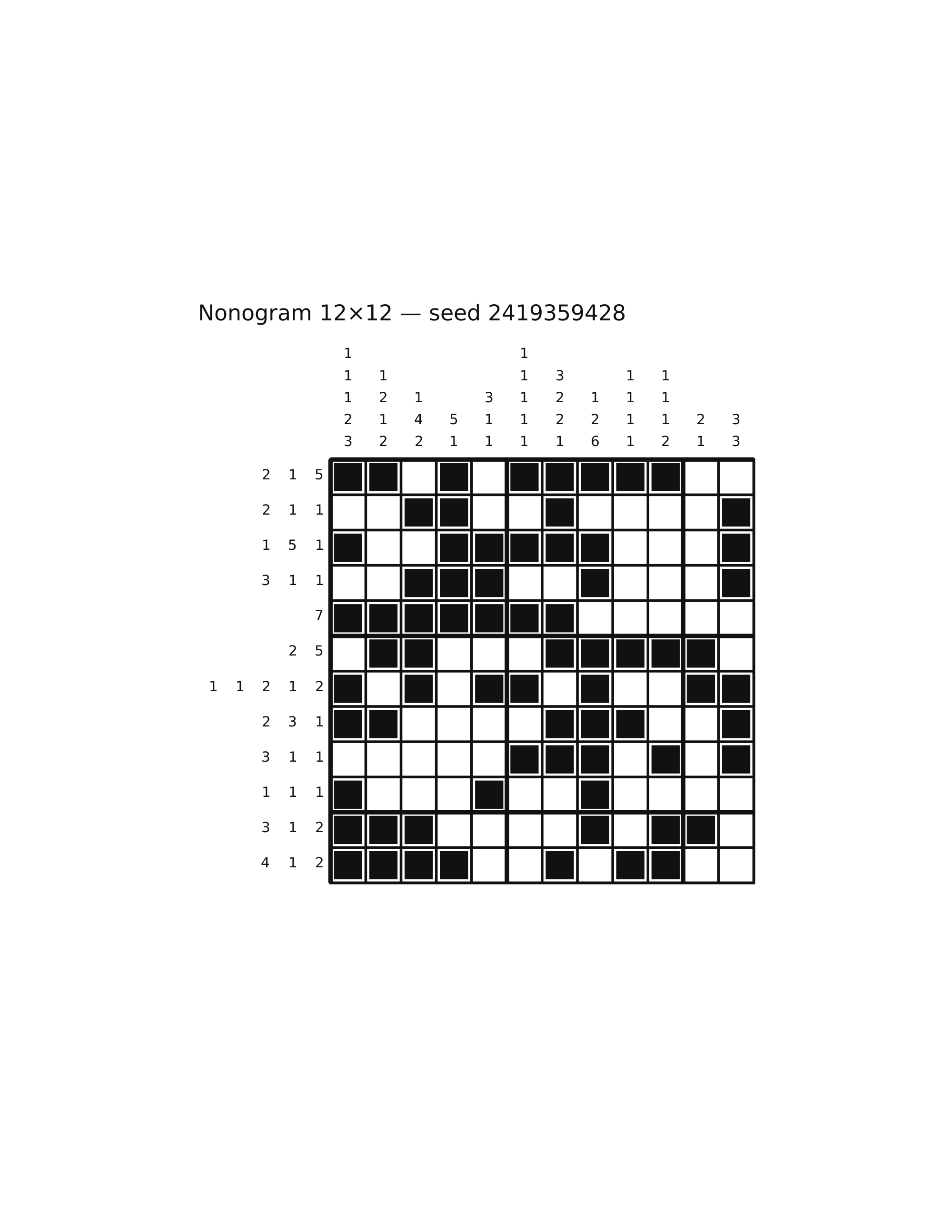 Nonogram 12×12 #58 — solution