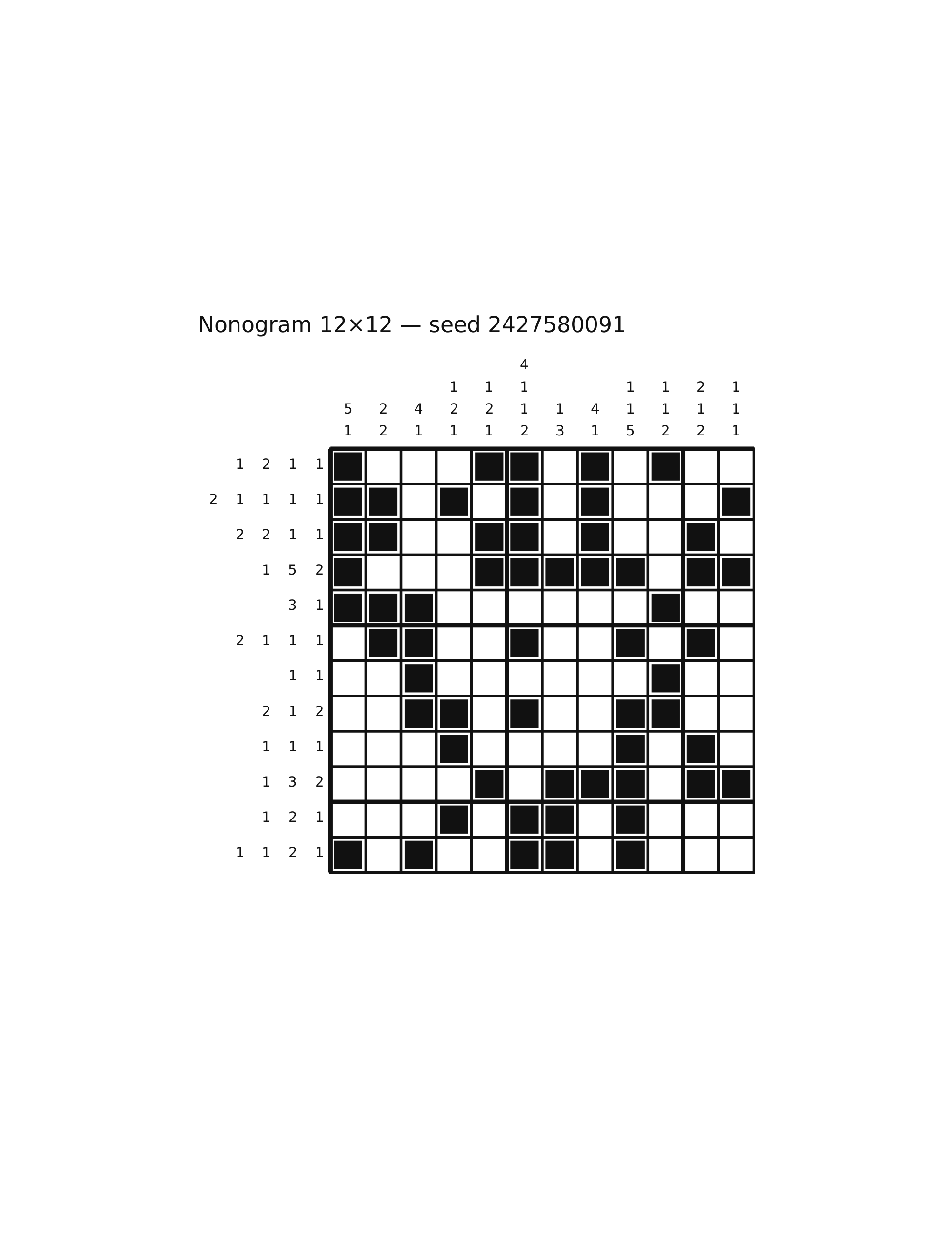 Nonogram 12×12 #37 — solution