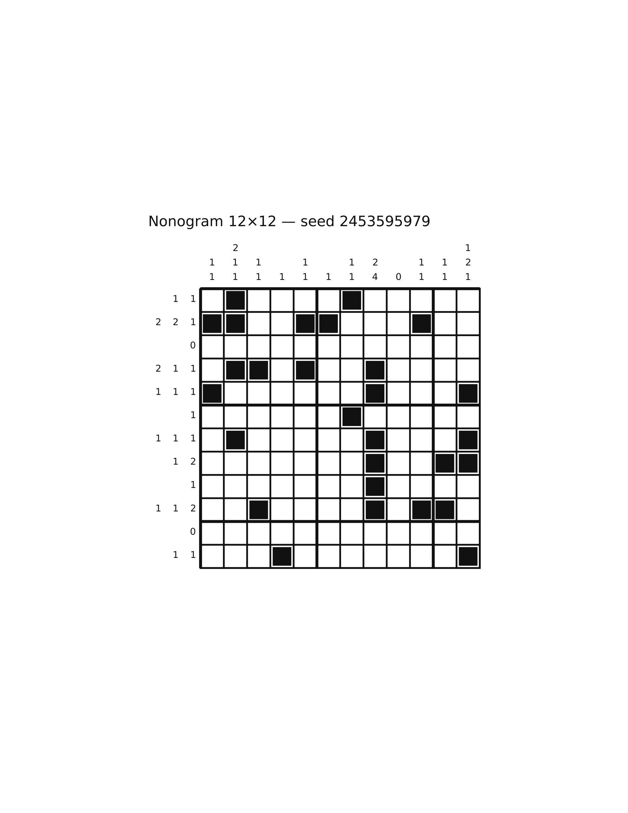 Nonogram 12×12 #57 — solution