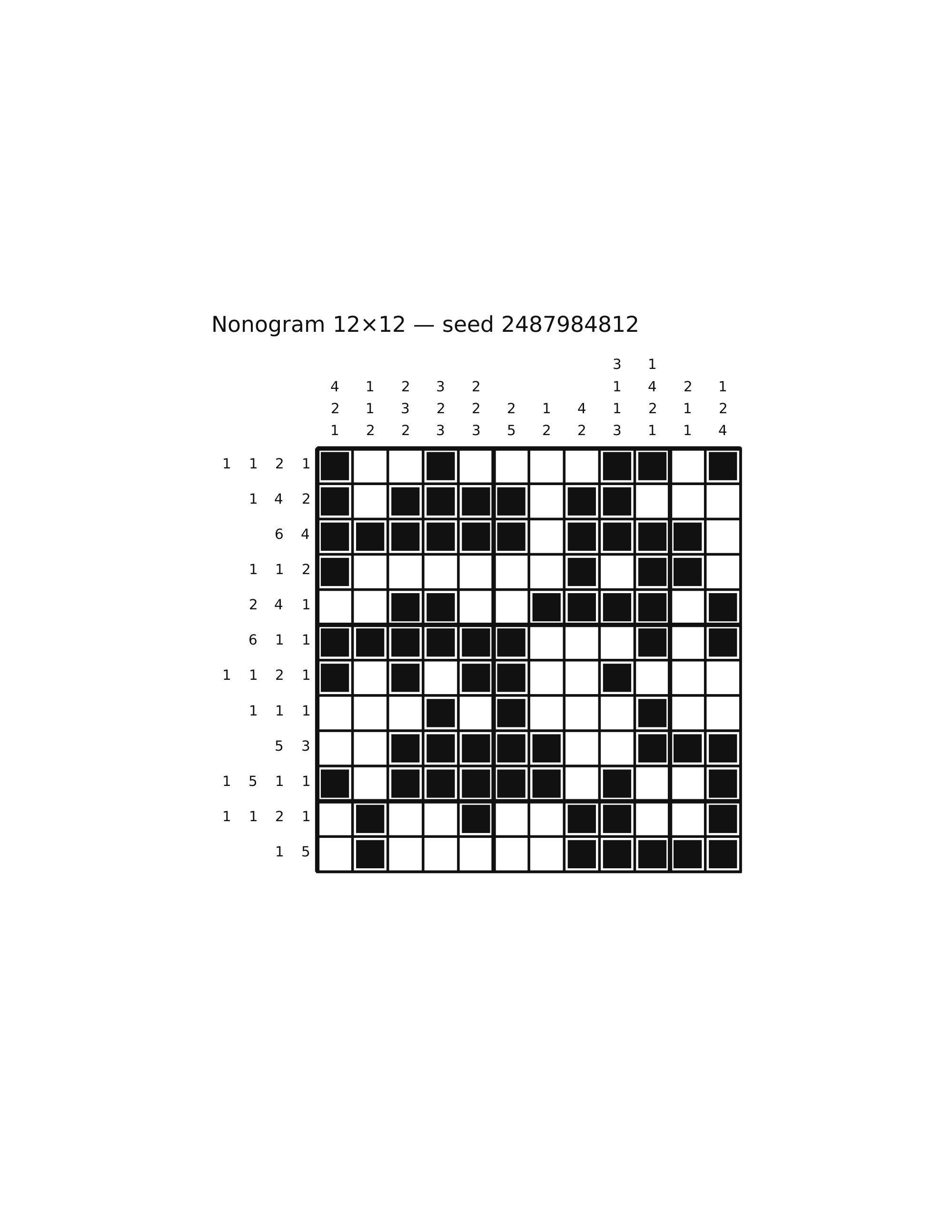 Nonogram 12×12 #18 — solution