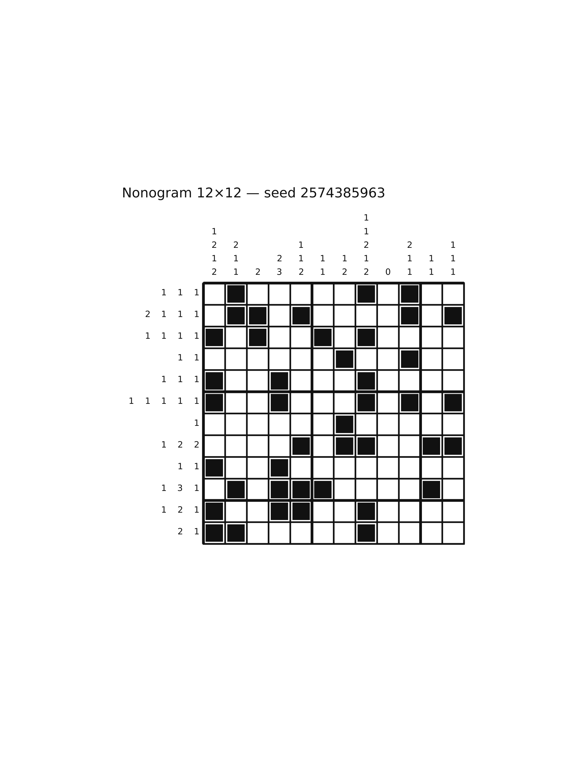 Nonogram 12×12 #66 — solution