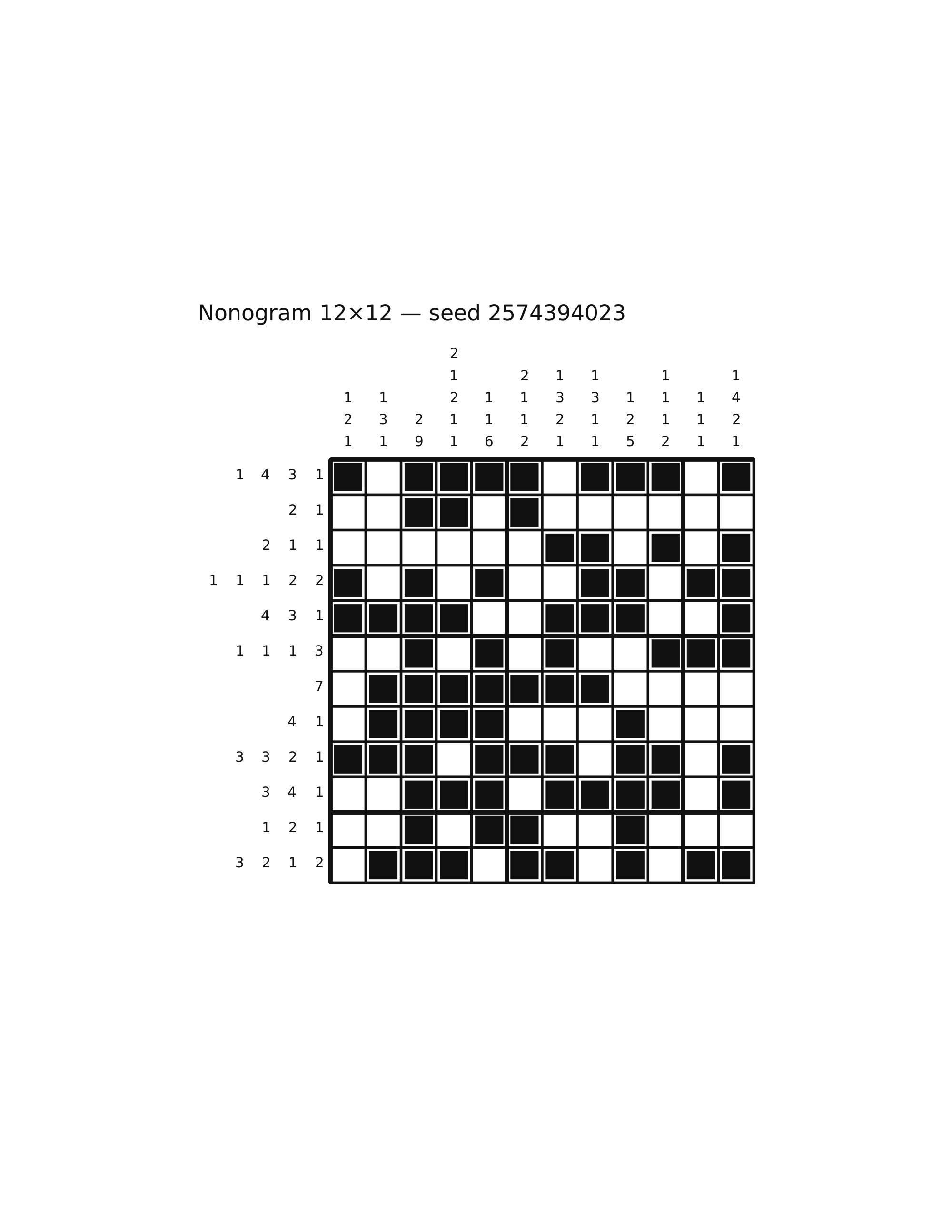 Nonogram 12×12 #57 — solution