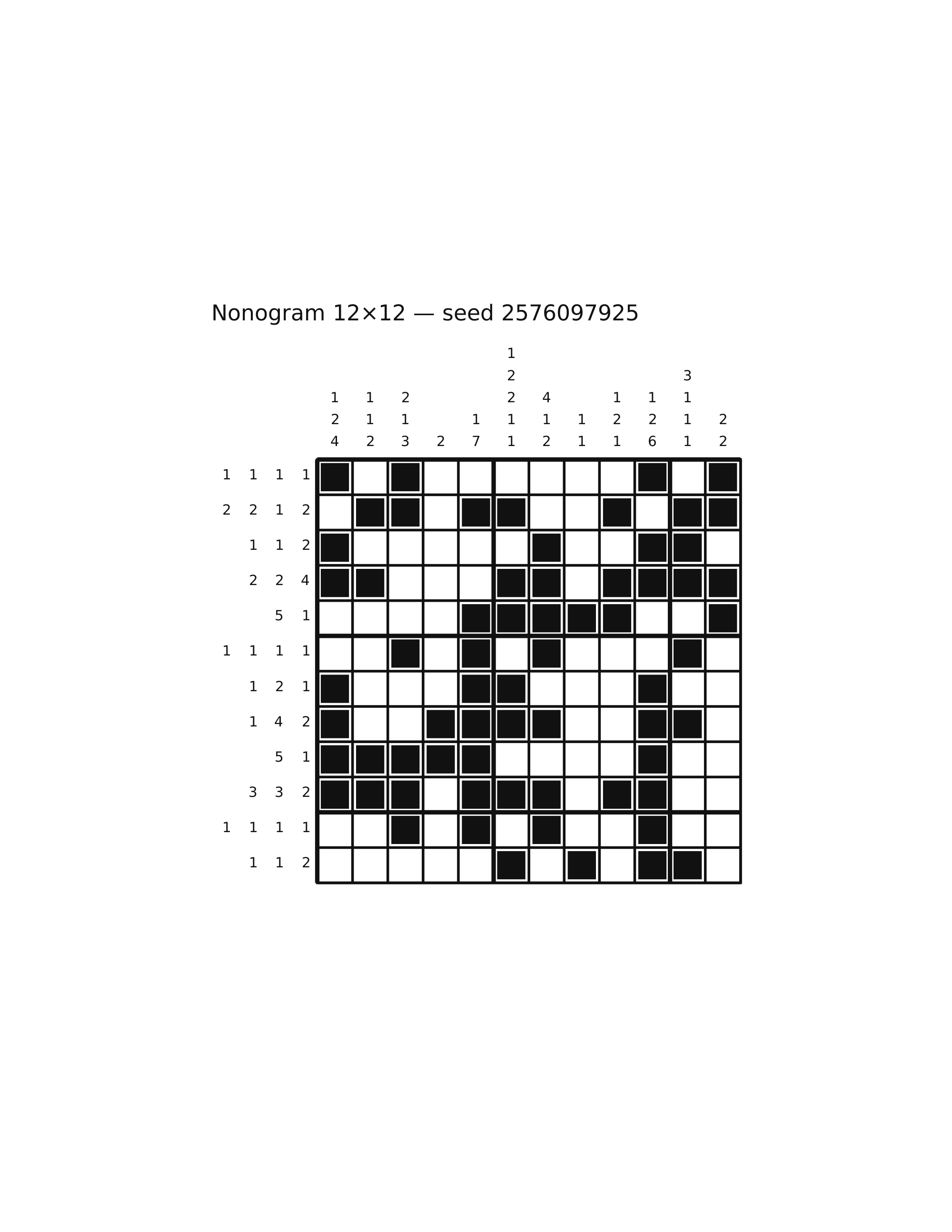 Nonogram 12×12 #40 — solution