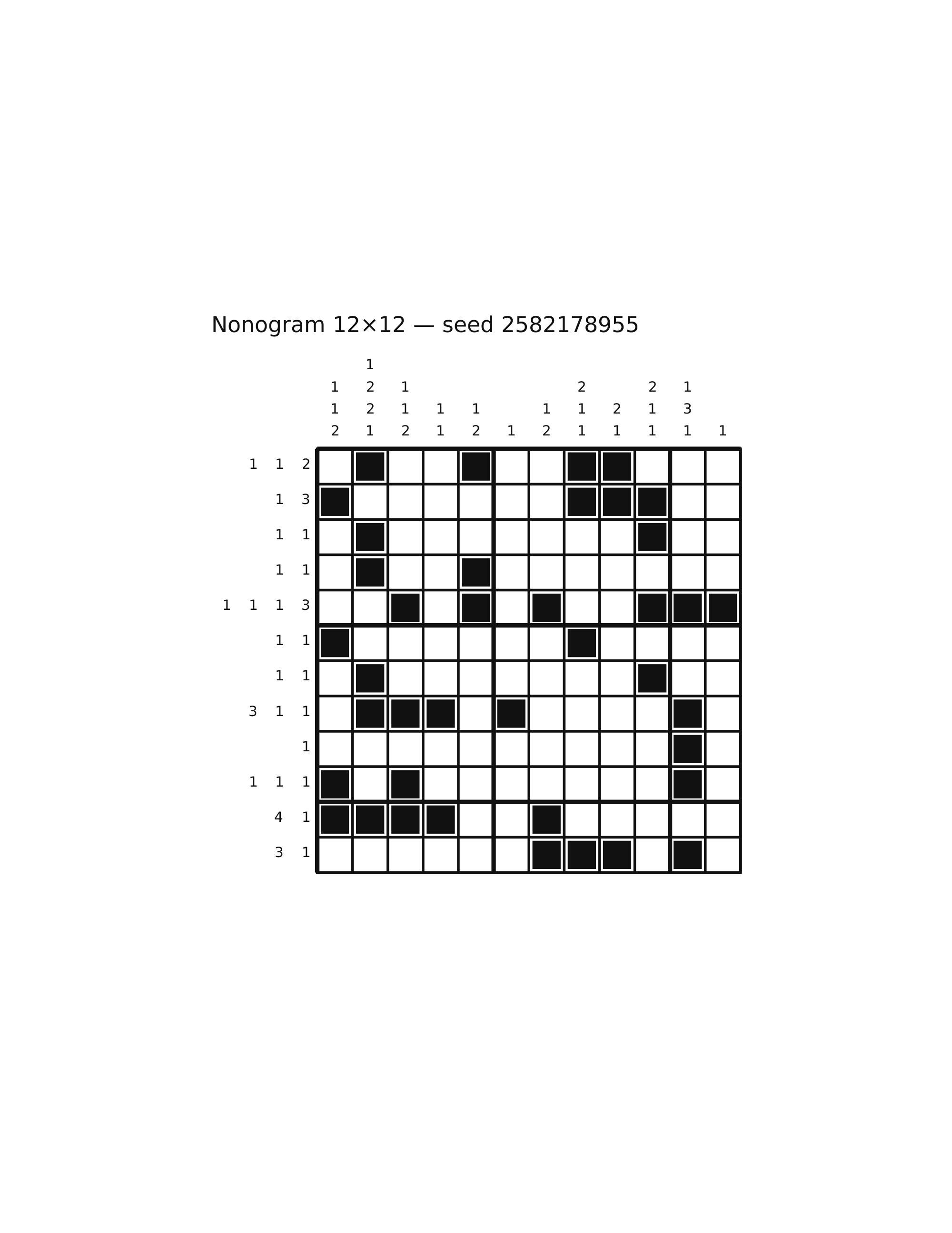 Nonogram 12×12 #54 — solution