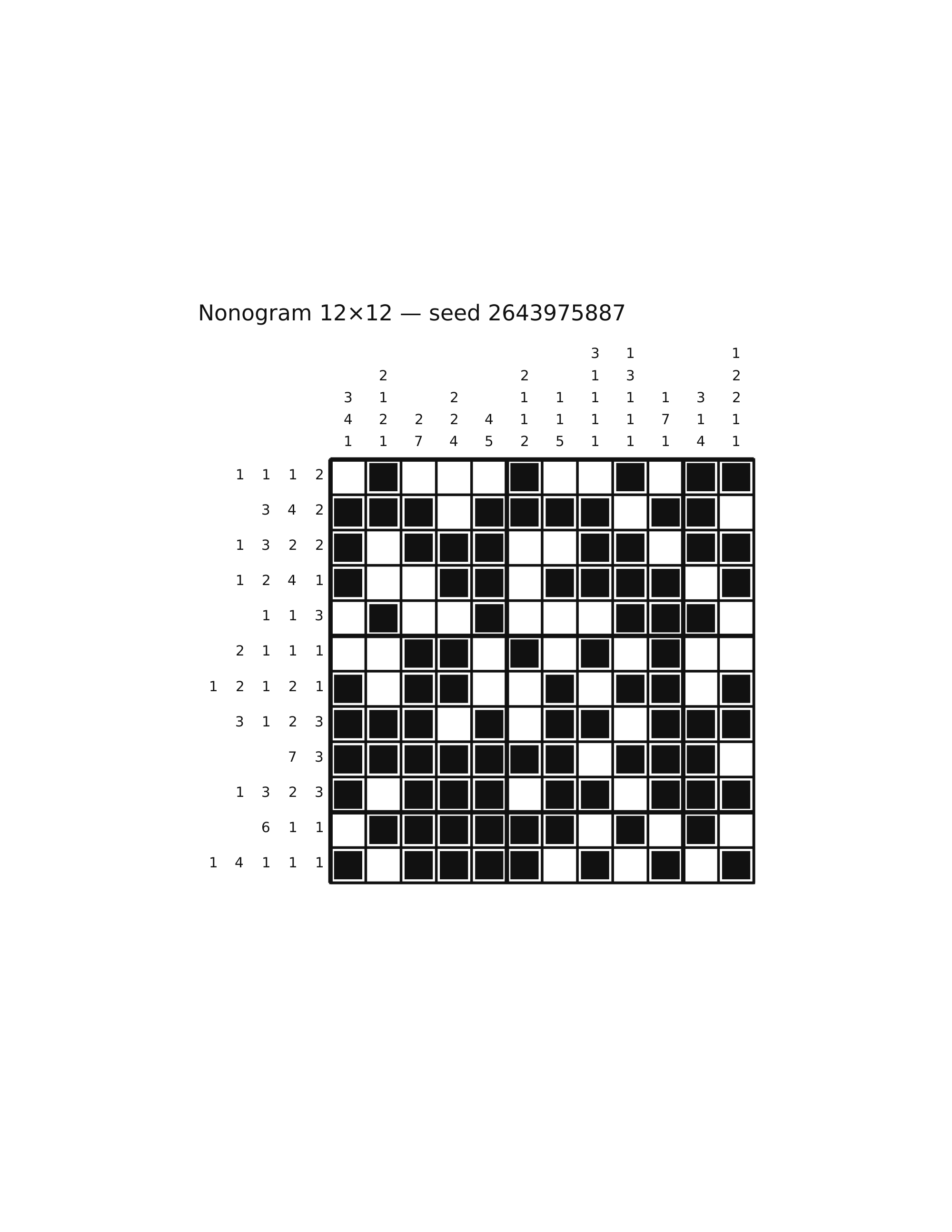 Nonogram 12×12 #9 — solution