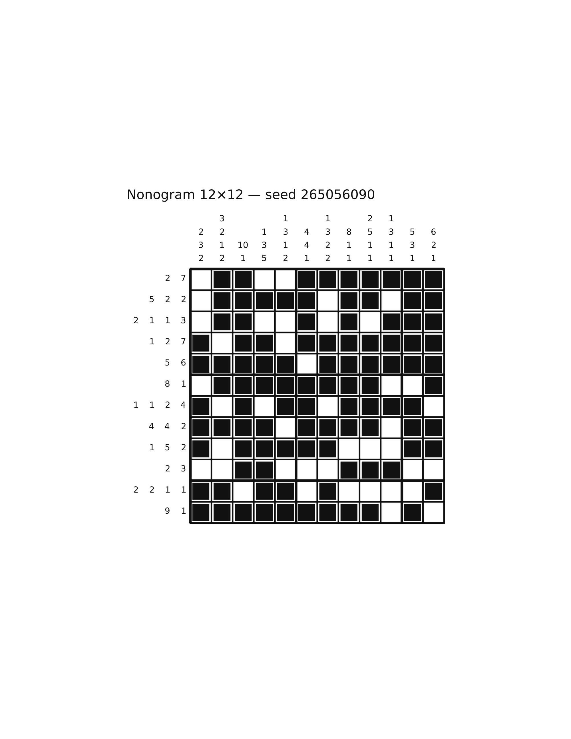 Nonogram 12×12 #14 — solution