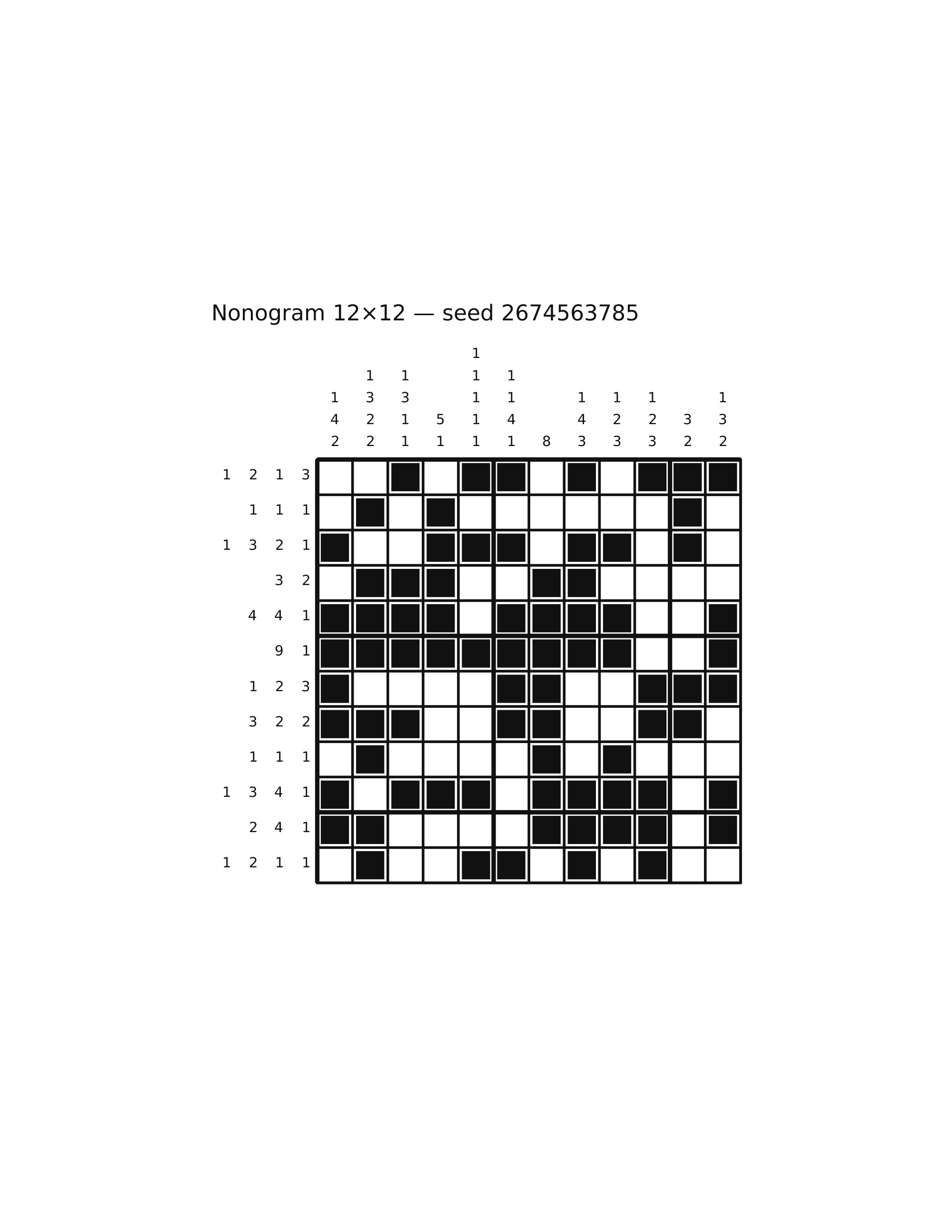 Nonogram 12×12 #18 — solution