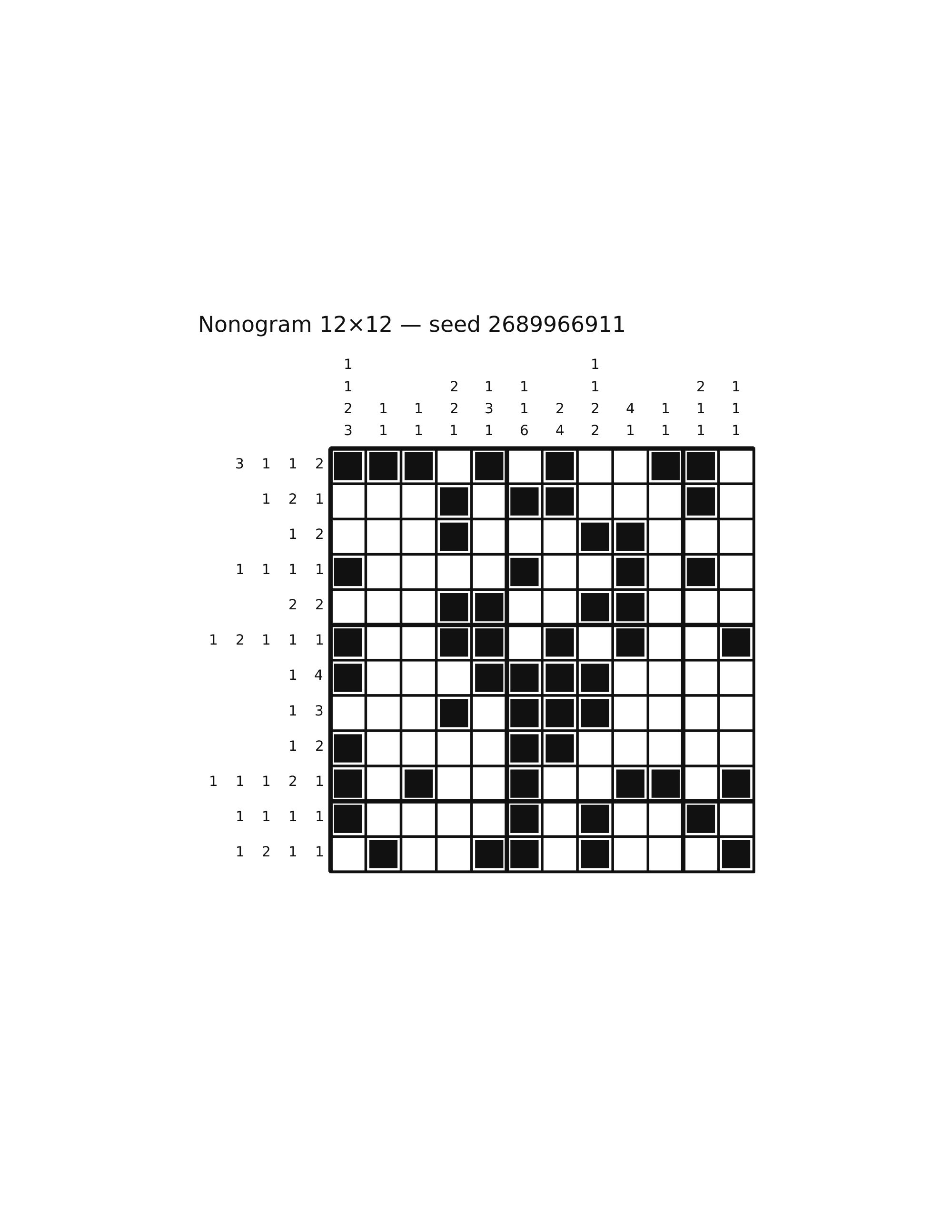 Nonogram 12×12 #40 — solution